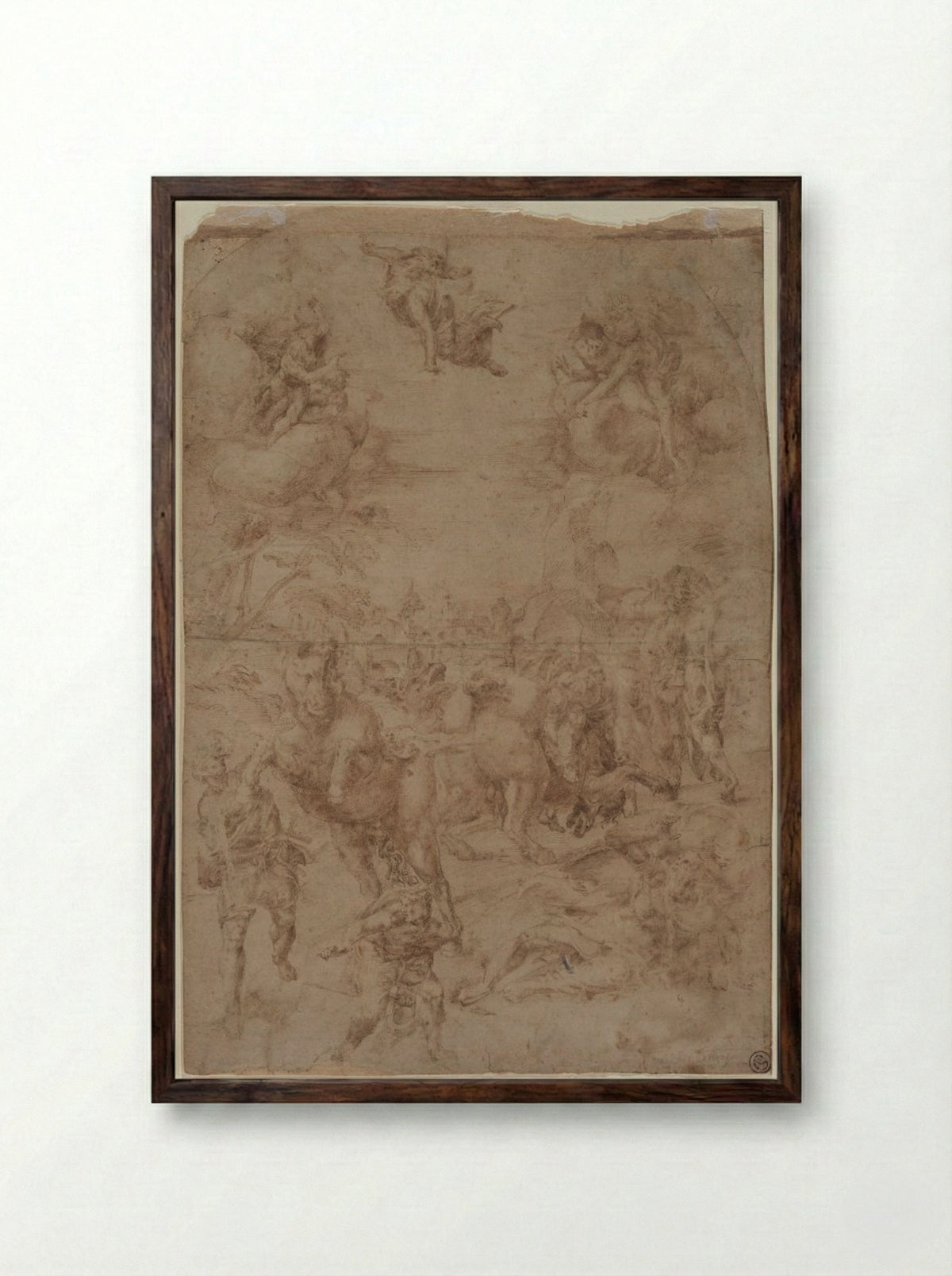 The Conversion of St. Paul - Lelio Orsi - Framed Print Dark Wood
