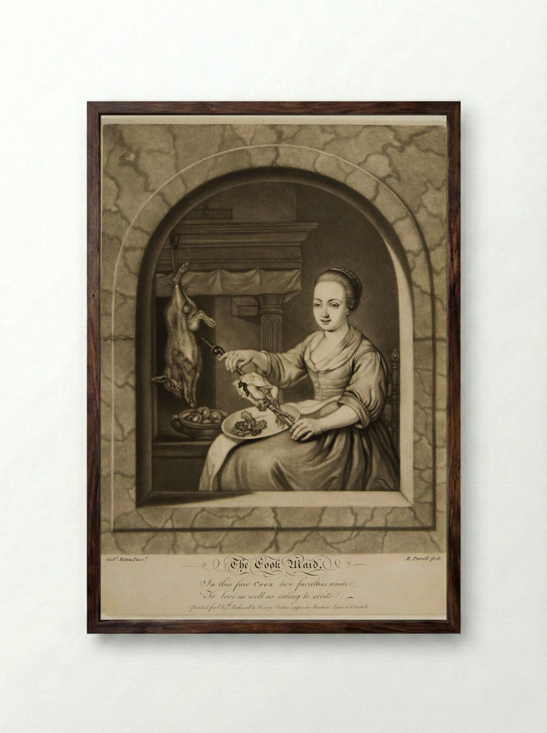 The Cook Maid - Richard Purcell - Framed Print Dark Wood