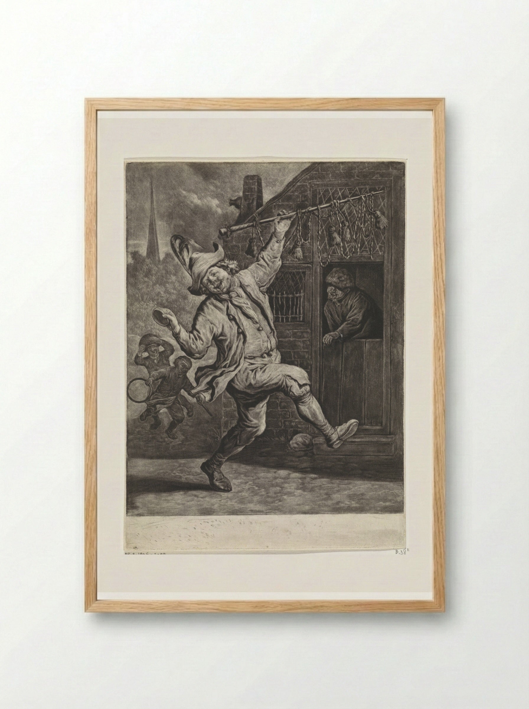 The Corn-Cutter - Cornelis Dusart - Framed Print Wood