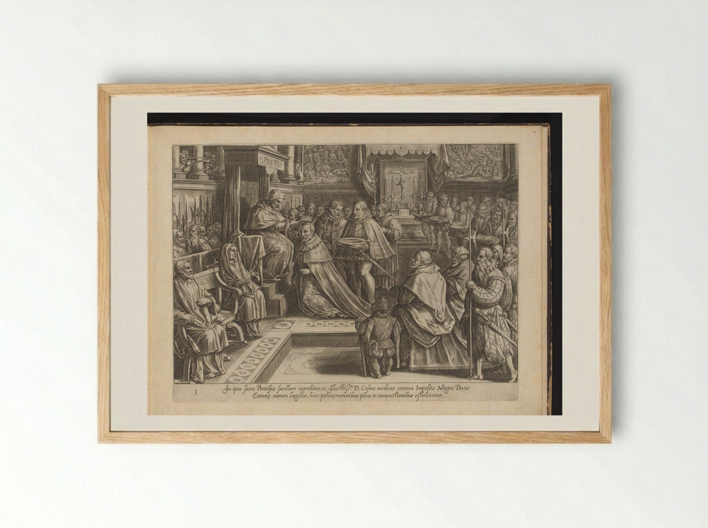 The Coronation of Cosimo I de' Medici - Philips Galle - Framed Print Wood