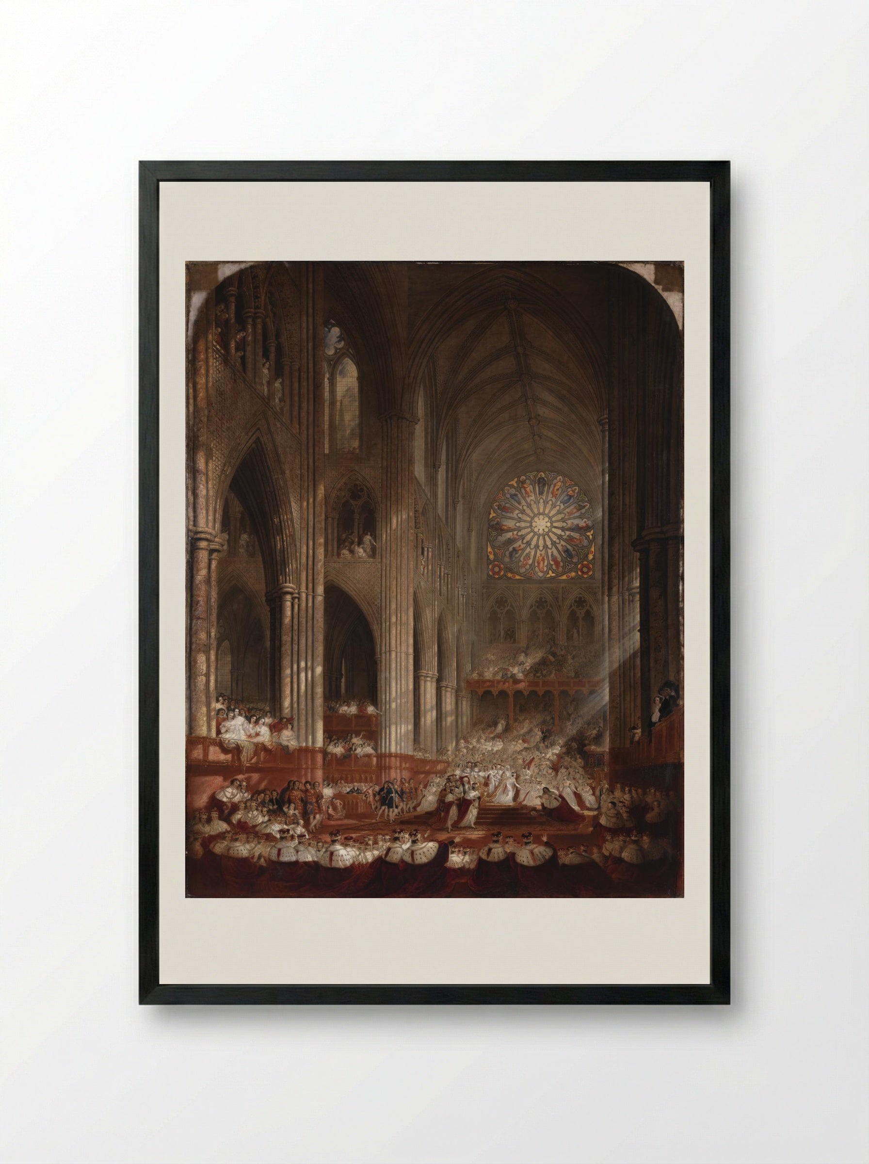 The Coronation of Queen Victoria - John Martin - Framed Print Black