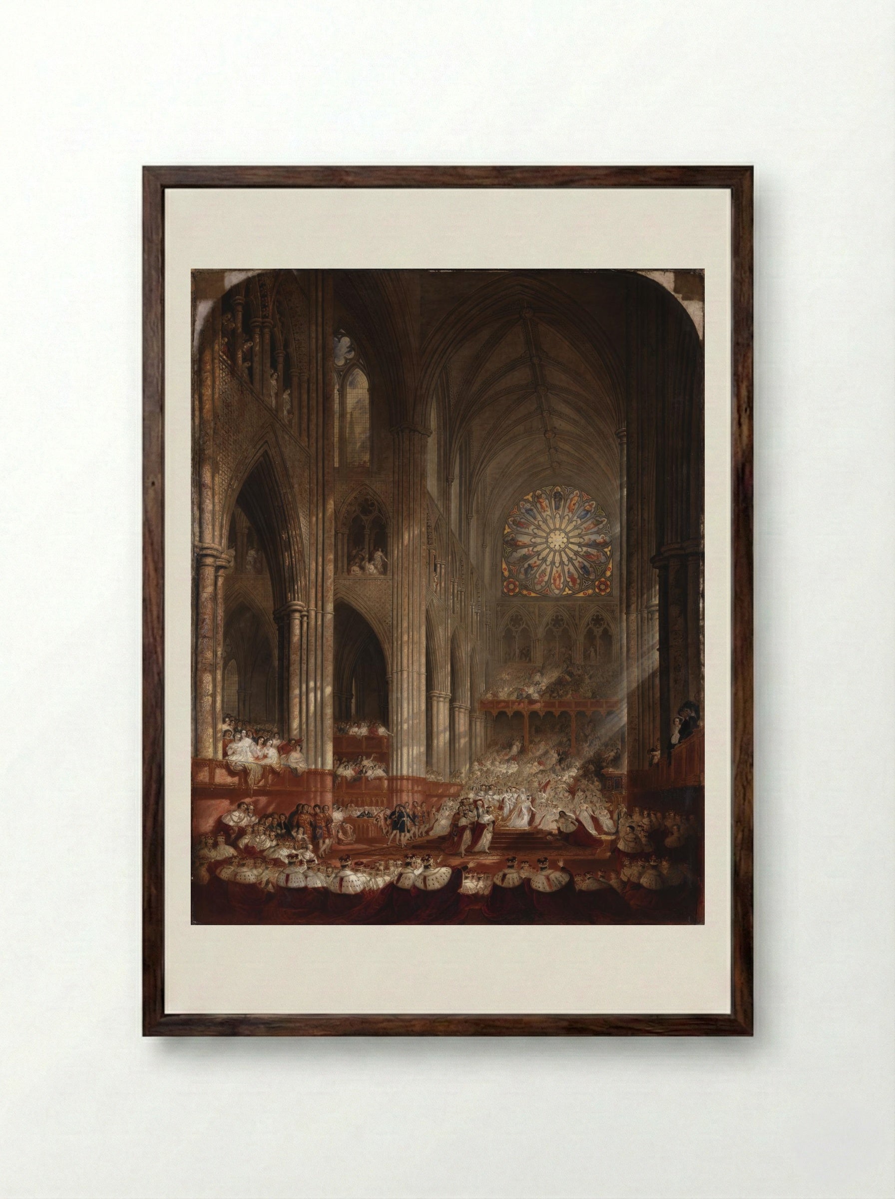 The Coronation of Queen Victoria - John Martin - Framed Print Dark Wood