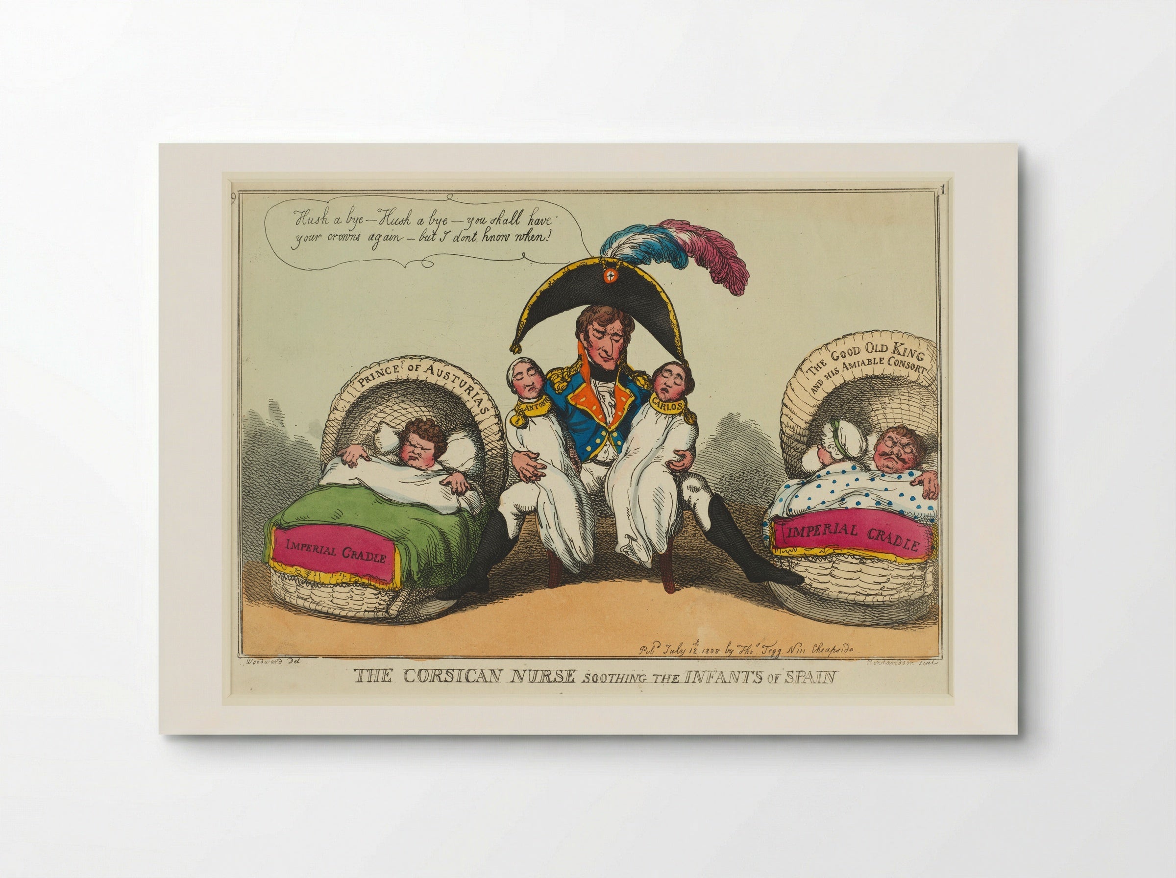 The Corsican Nurse Soothing the Infants of Spain - Thomas Rowlandson - Poster