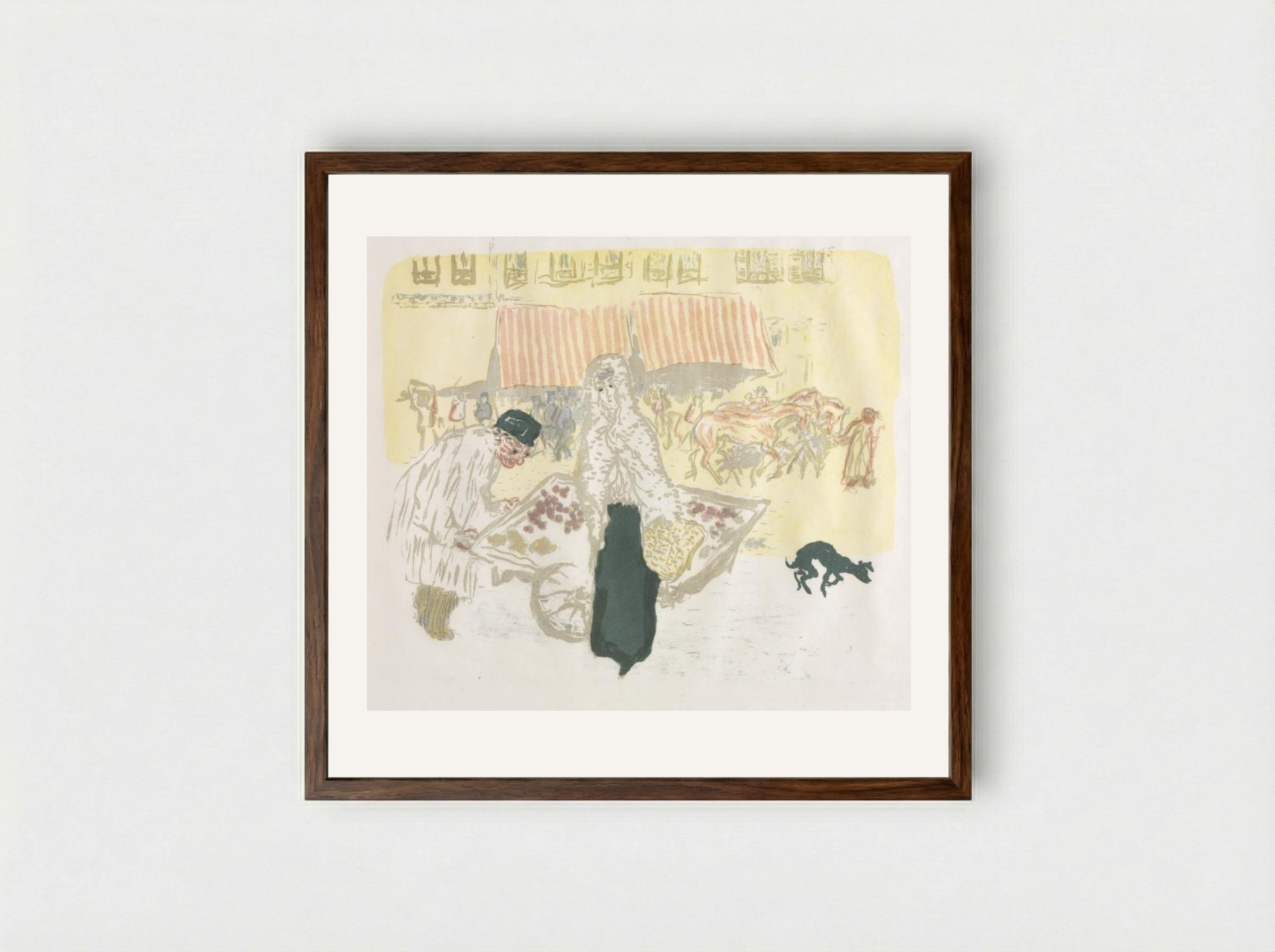 The Costermonger - Pierre Bonnard - Framed Print Dark Wood