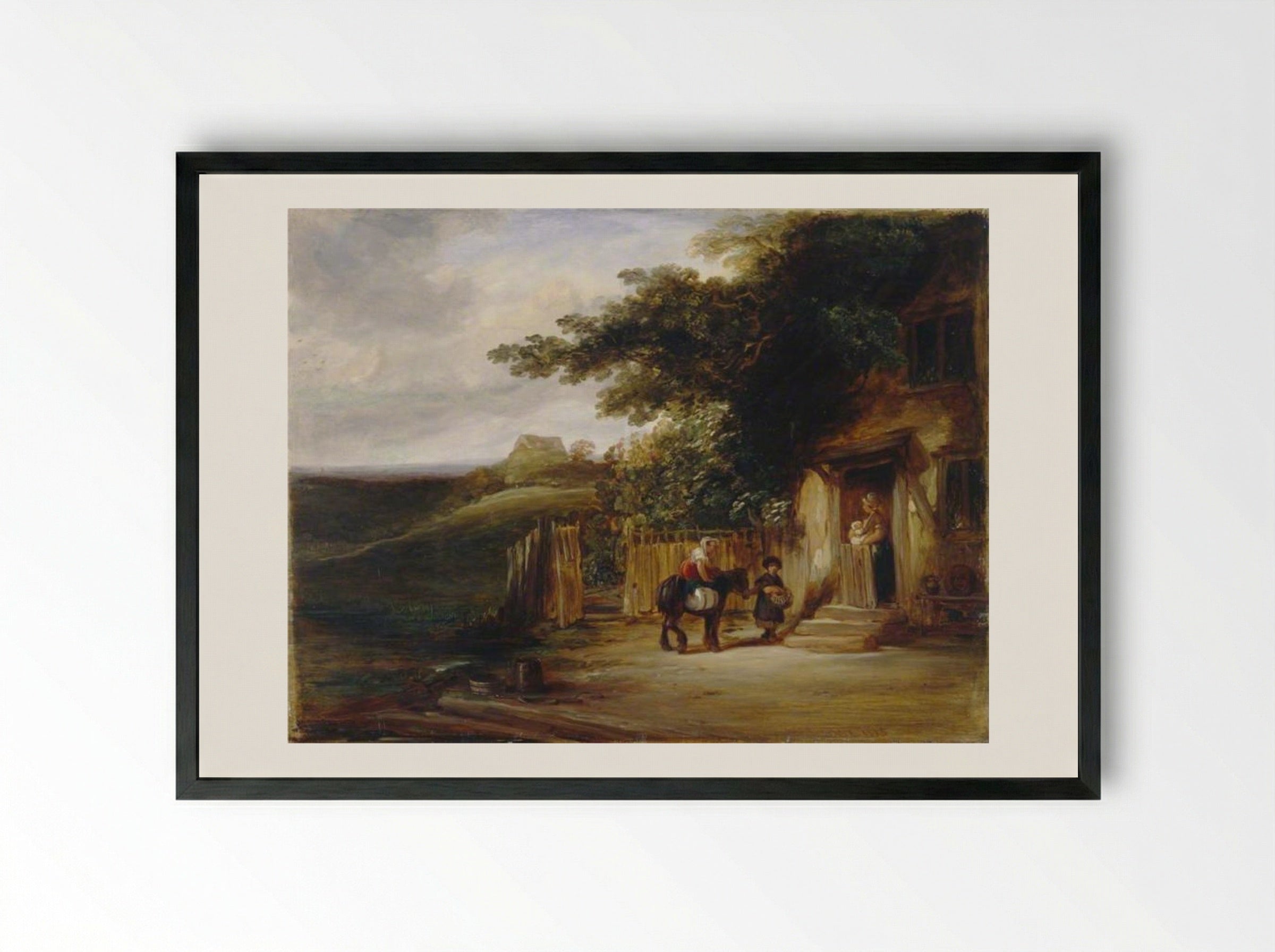 The Cottage Door - William Collins - Framed Print Black