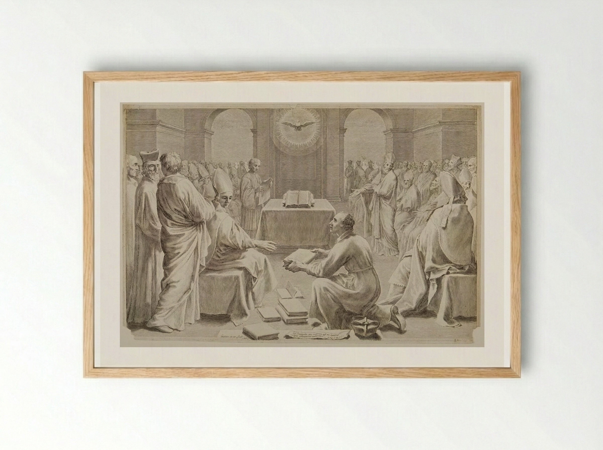 The Council of Ephesus - Claude Mellan - Framed Print Wood