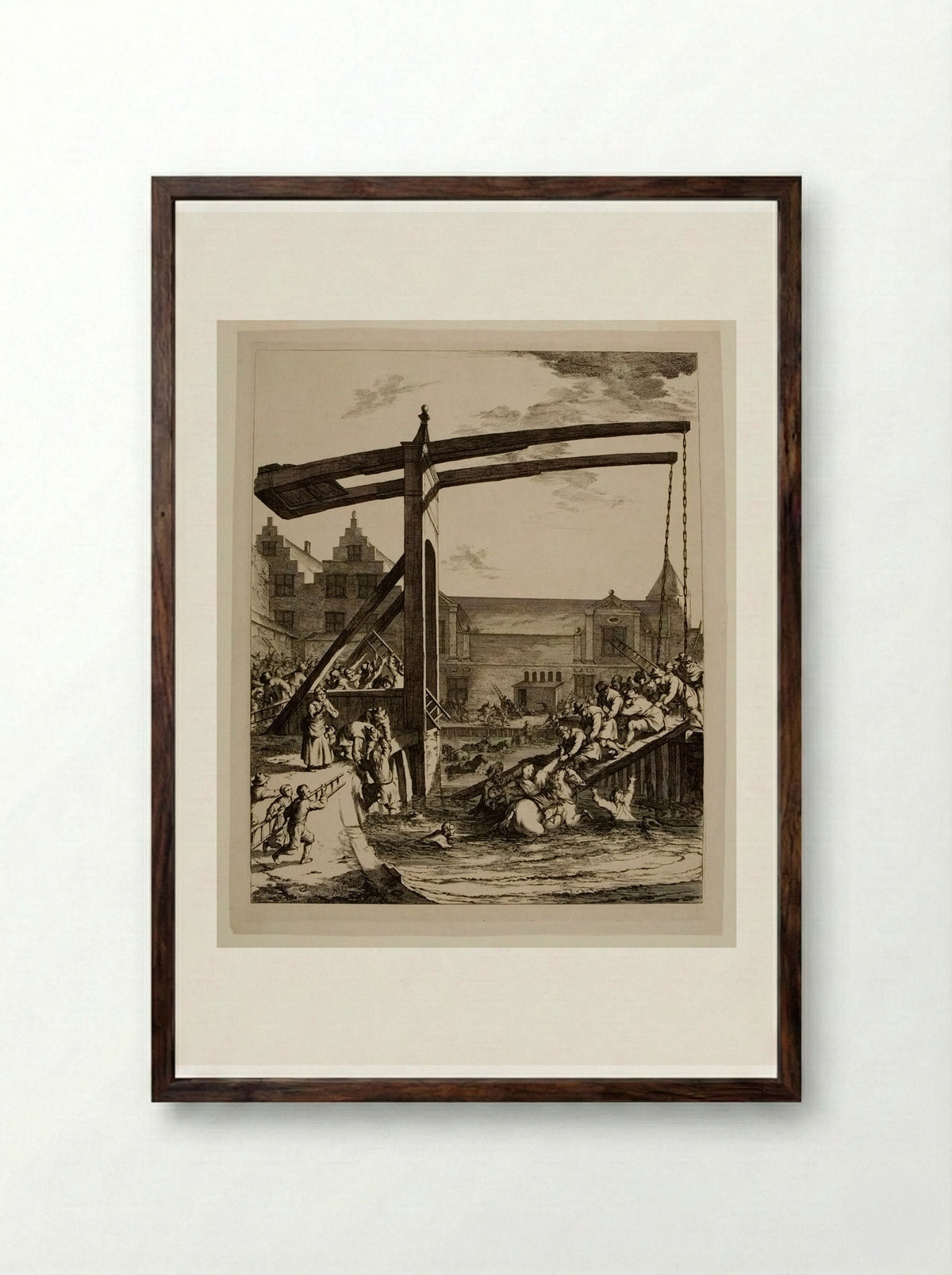 The Count Saved - Johannes Visscher - Framed Print Dark Wood
