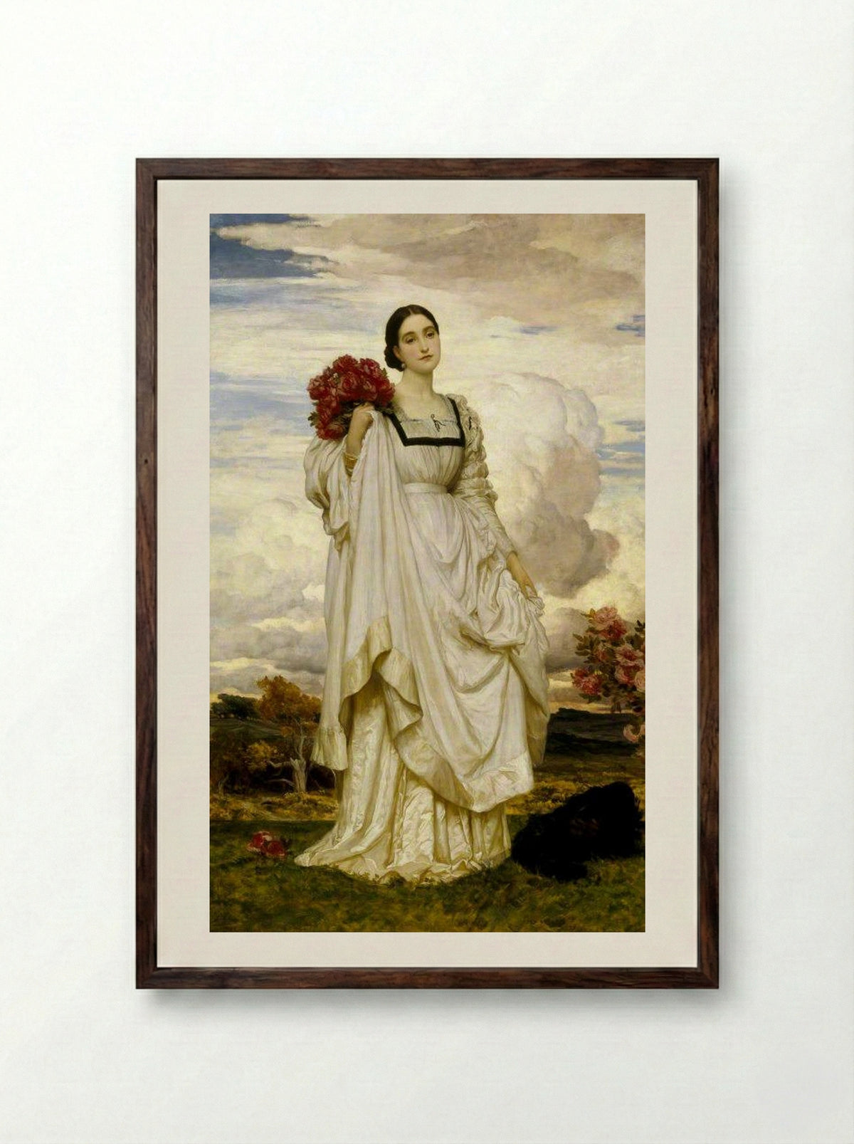 The Countess Brownlow - Frederic Leighton - Framed Print Dark Wood