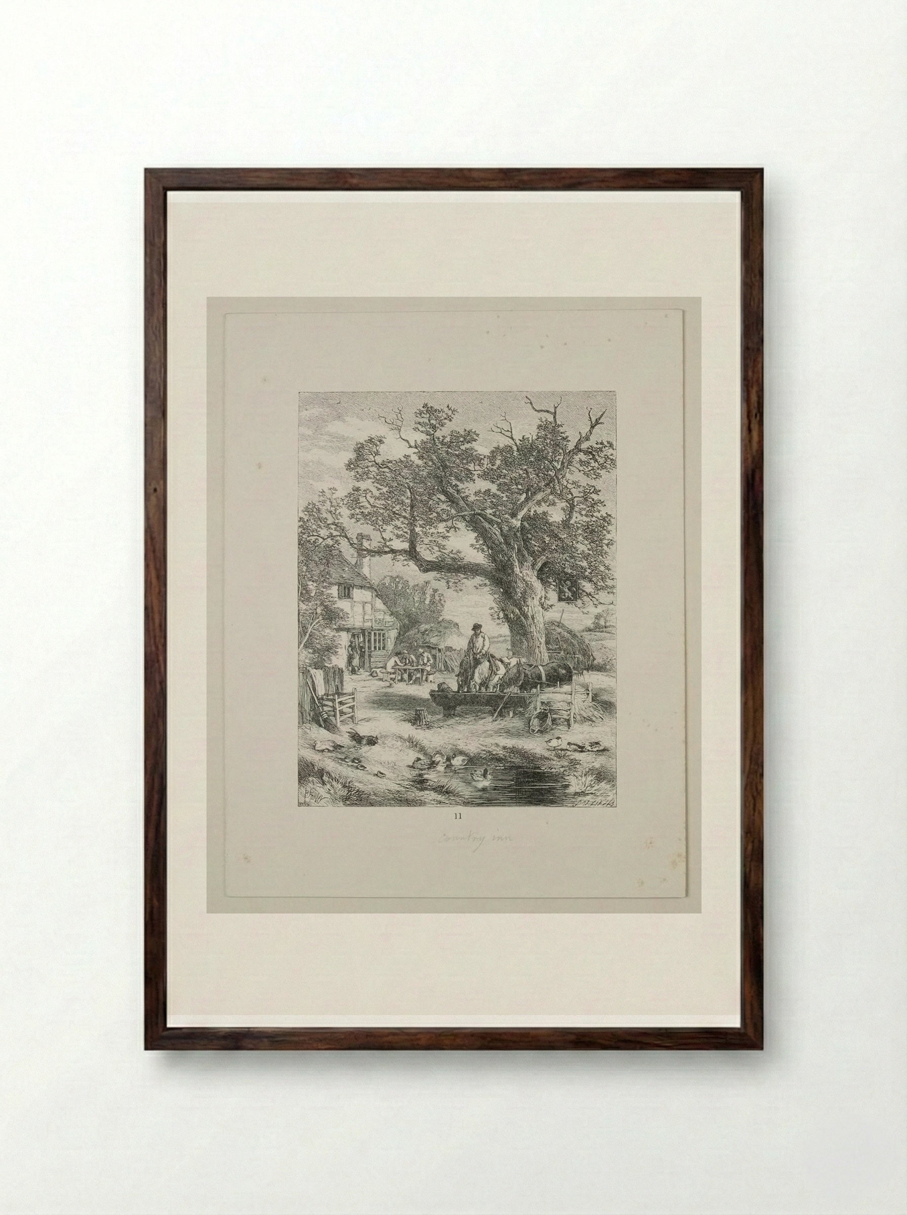 The Country Inn - Edward Dalziel - Framed Print Dark Wood