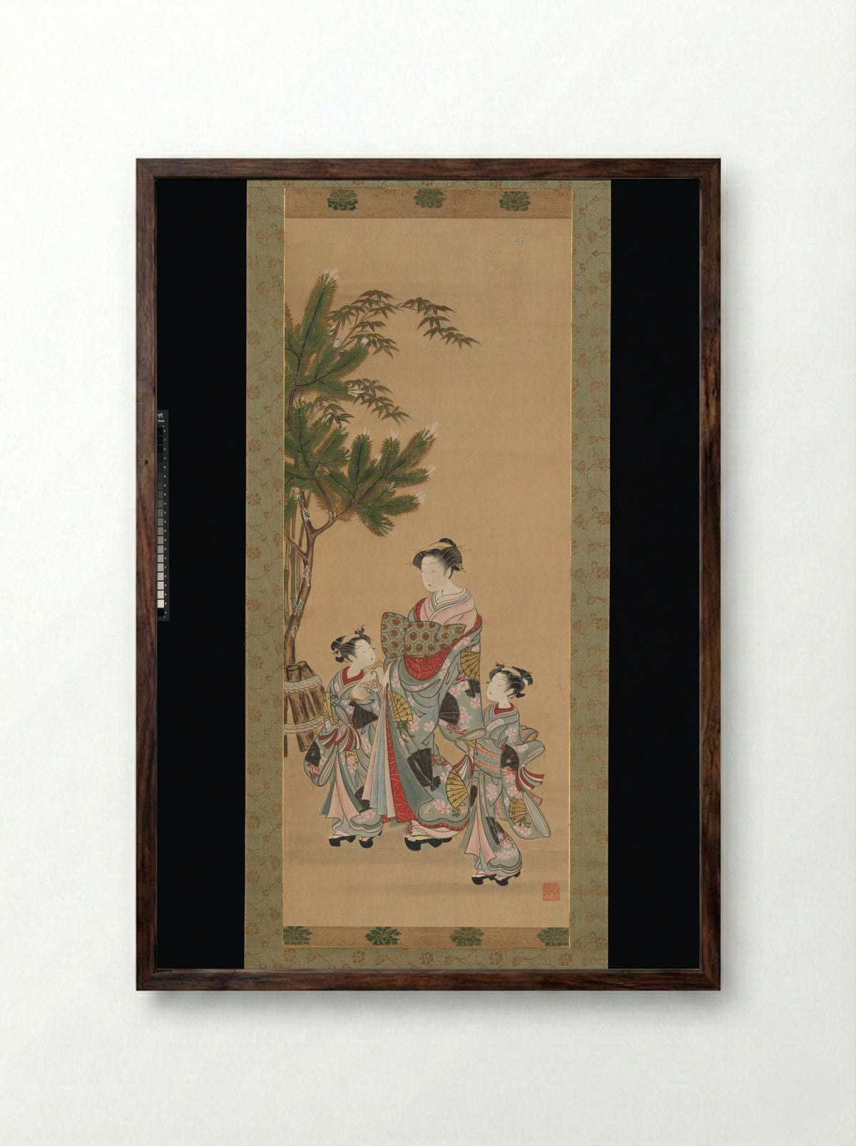 The Courtesan Hitomachi of the Tsutaya Brothel - Isoda Koryūsai - Framed Print Dark Wood