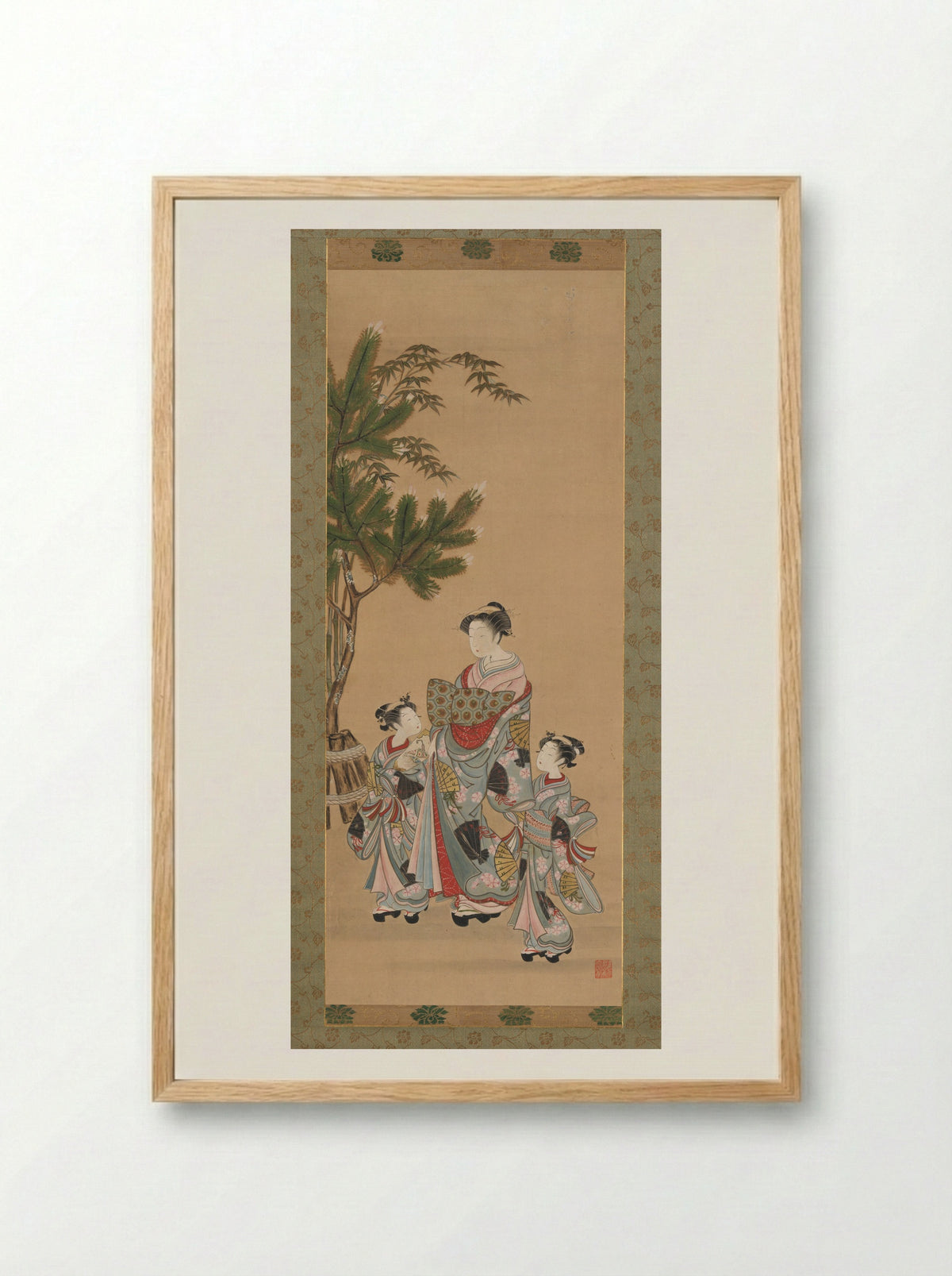 The Courtesan Hitomachi of the Tsutaya Brothel - Isoda Koryūsai - Framed Print Wood