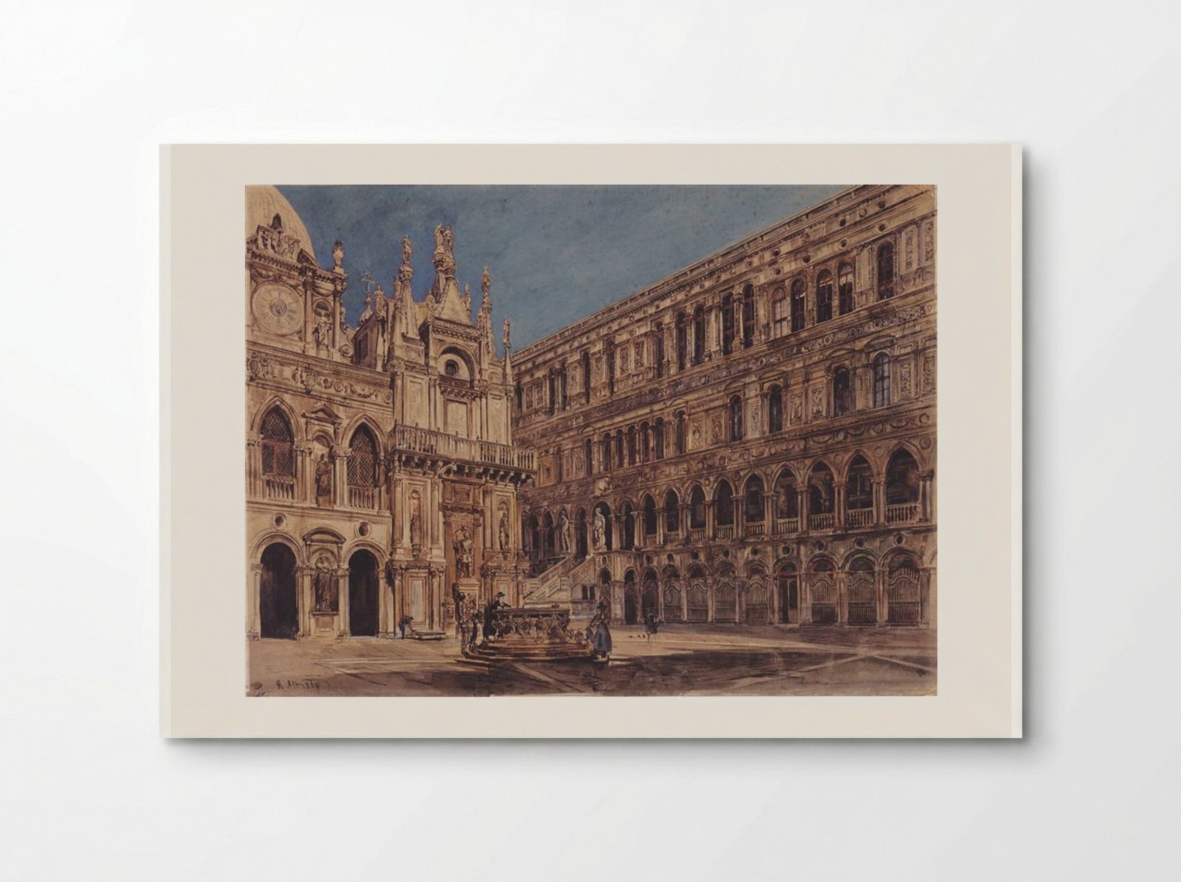 The Courtyard of the Doge's Palace in Venice - Rudolf von Alt - Poster
