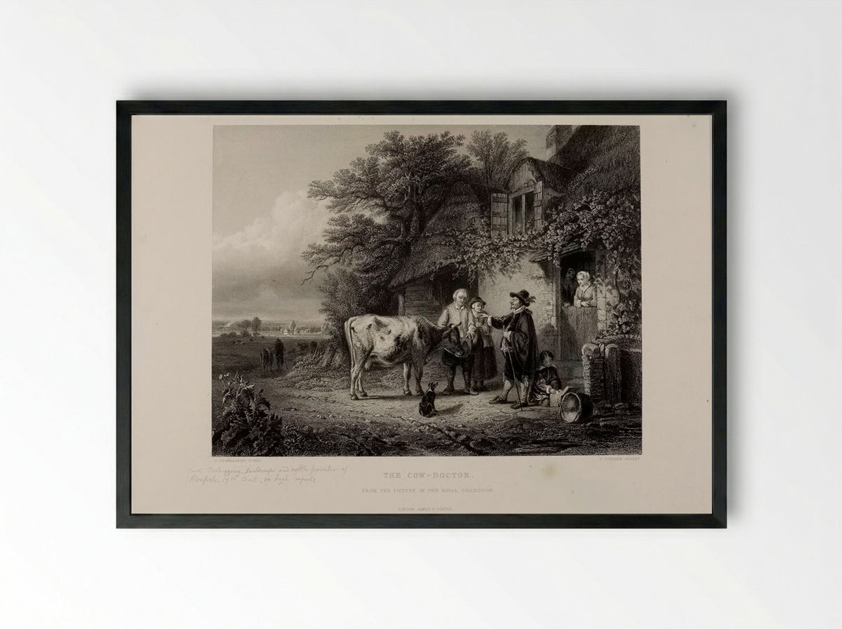 The Cow Doctor - Charles Cousen - Framed Print Black