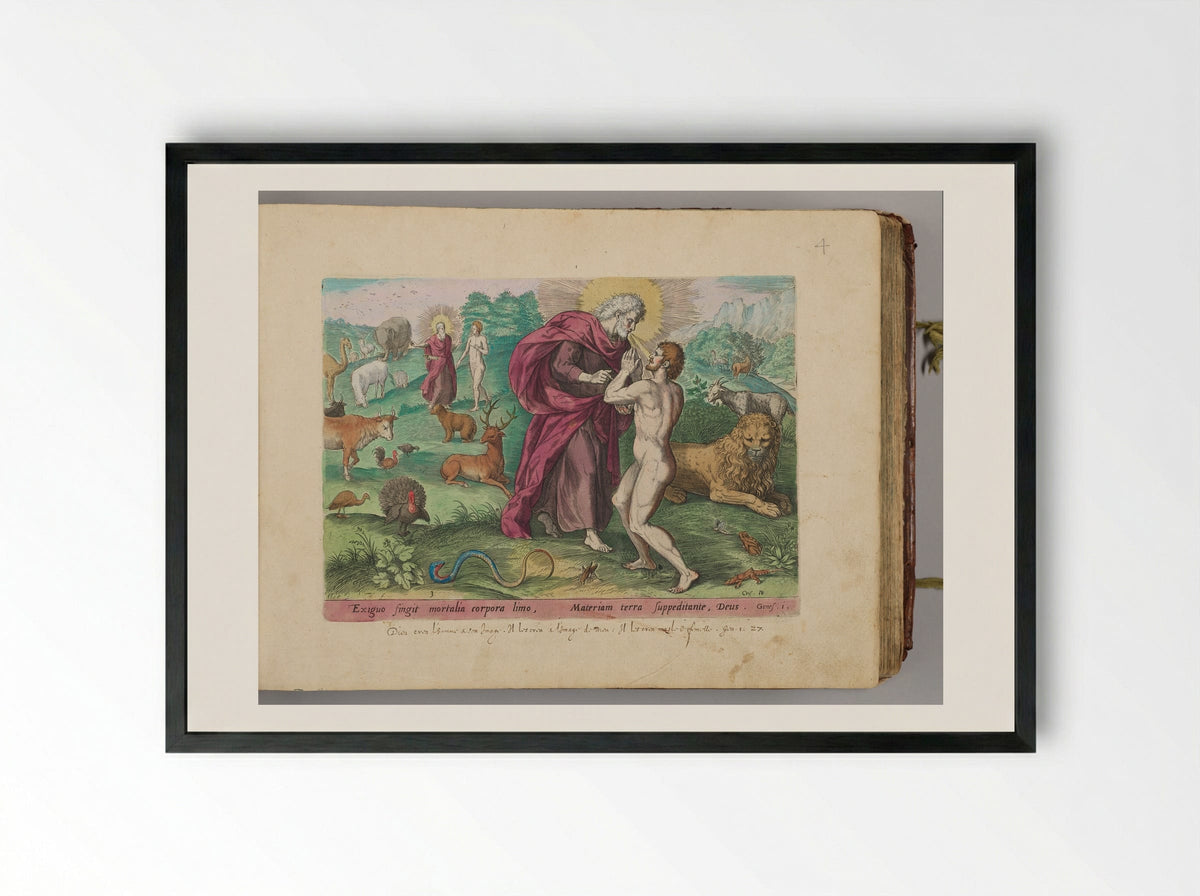 The Creation of Adam - Johann Sadeler I - Framed Print Black