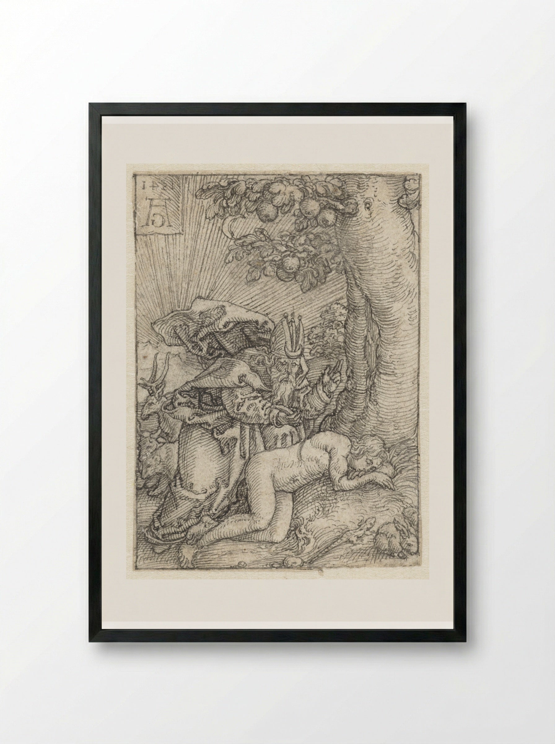 The Creation of Eve - Heinrich Aldegrever - Framed Print Black