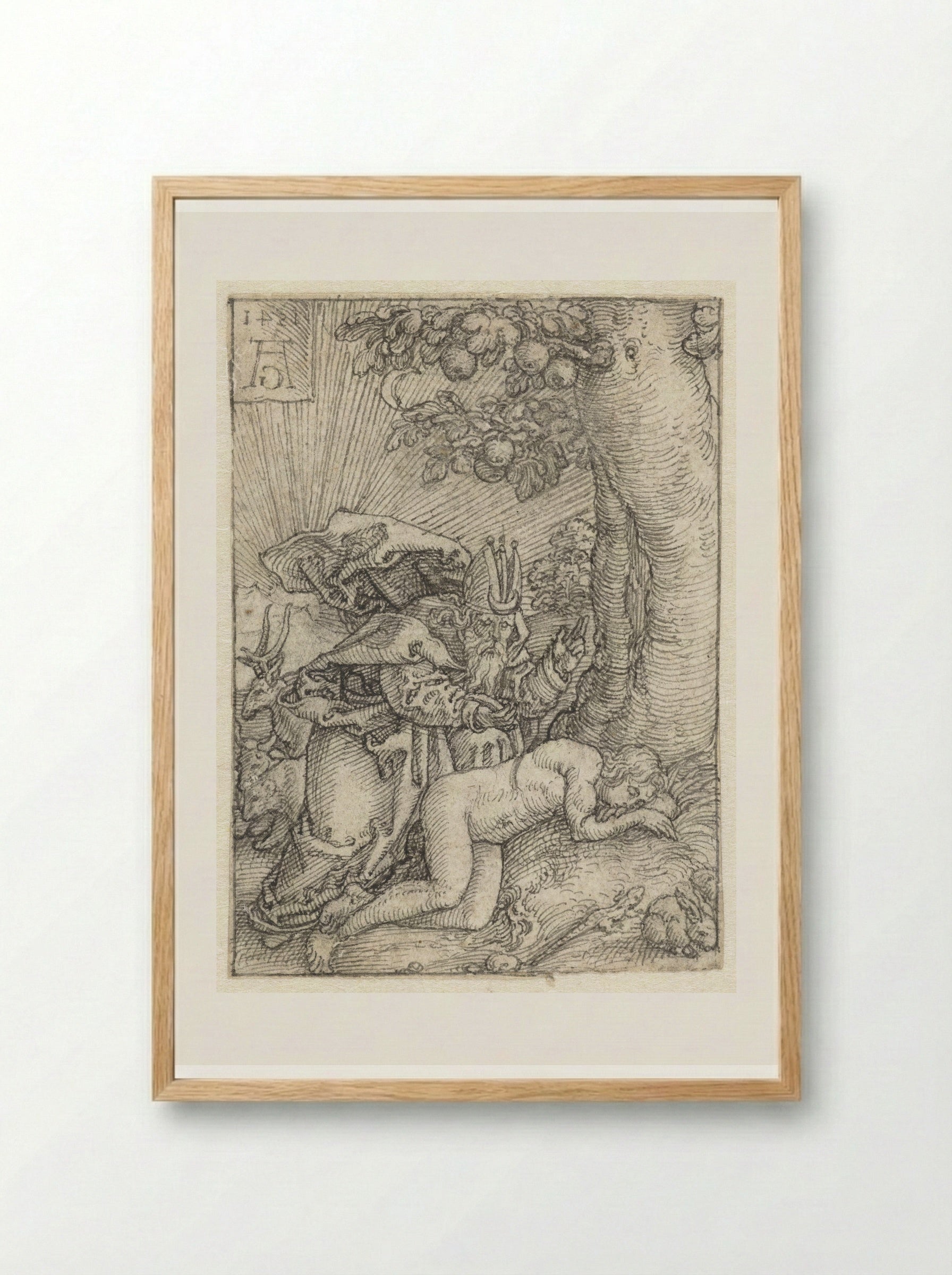 The Creation of Eve - Heinrich Aldegrever - Framed Print Wood