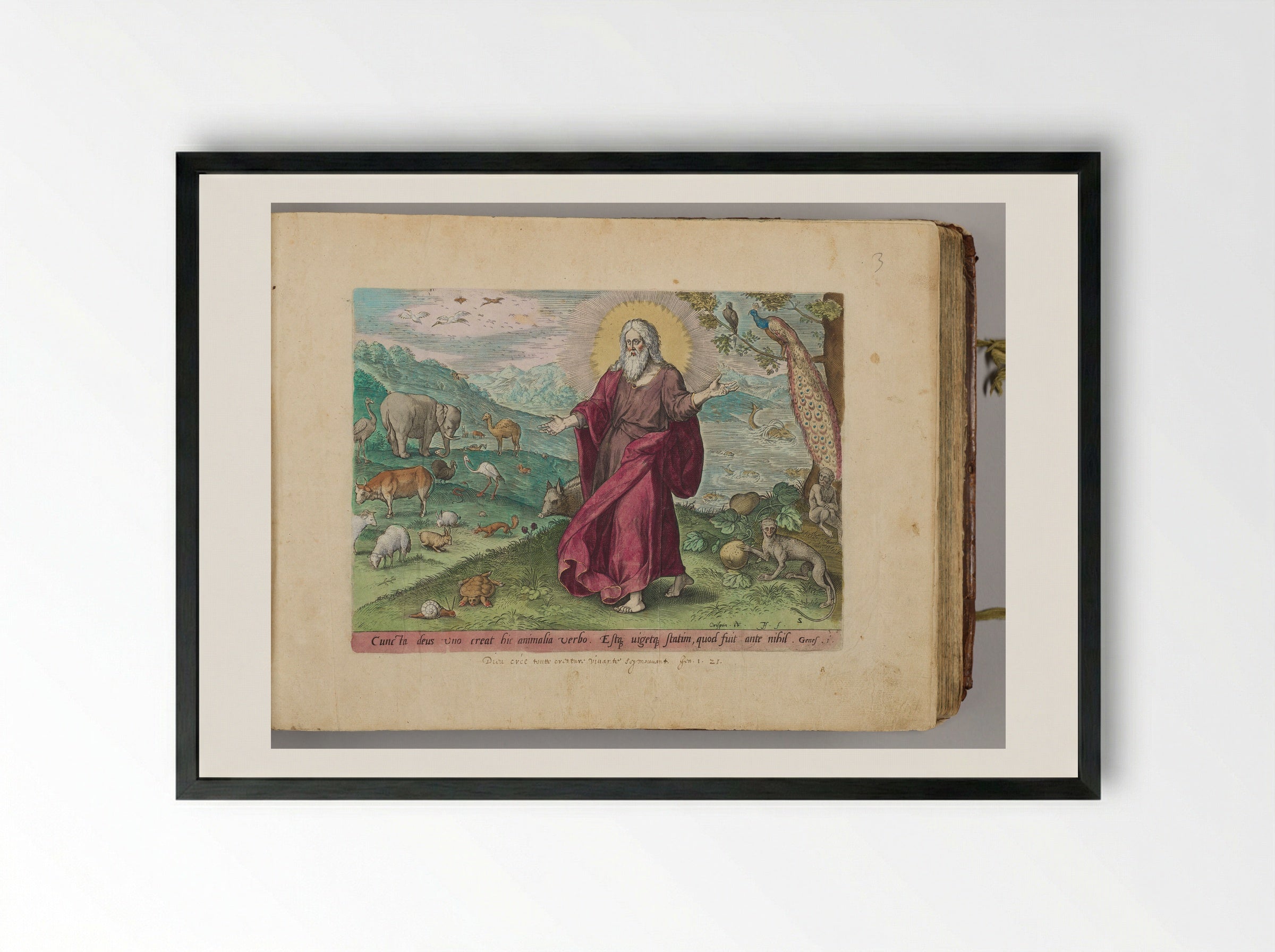 The Creation of the Animals - Johann Sadeler I - Framed Print Black