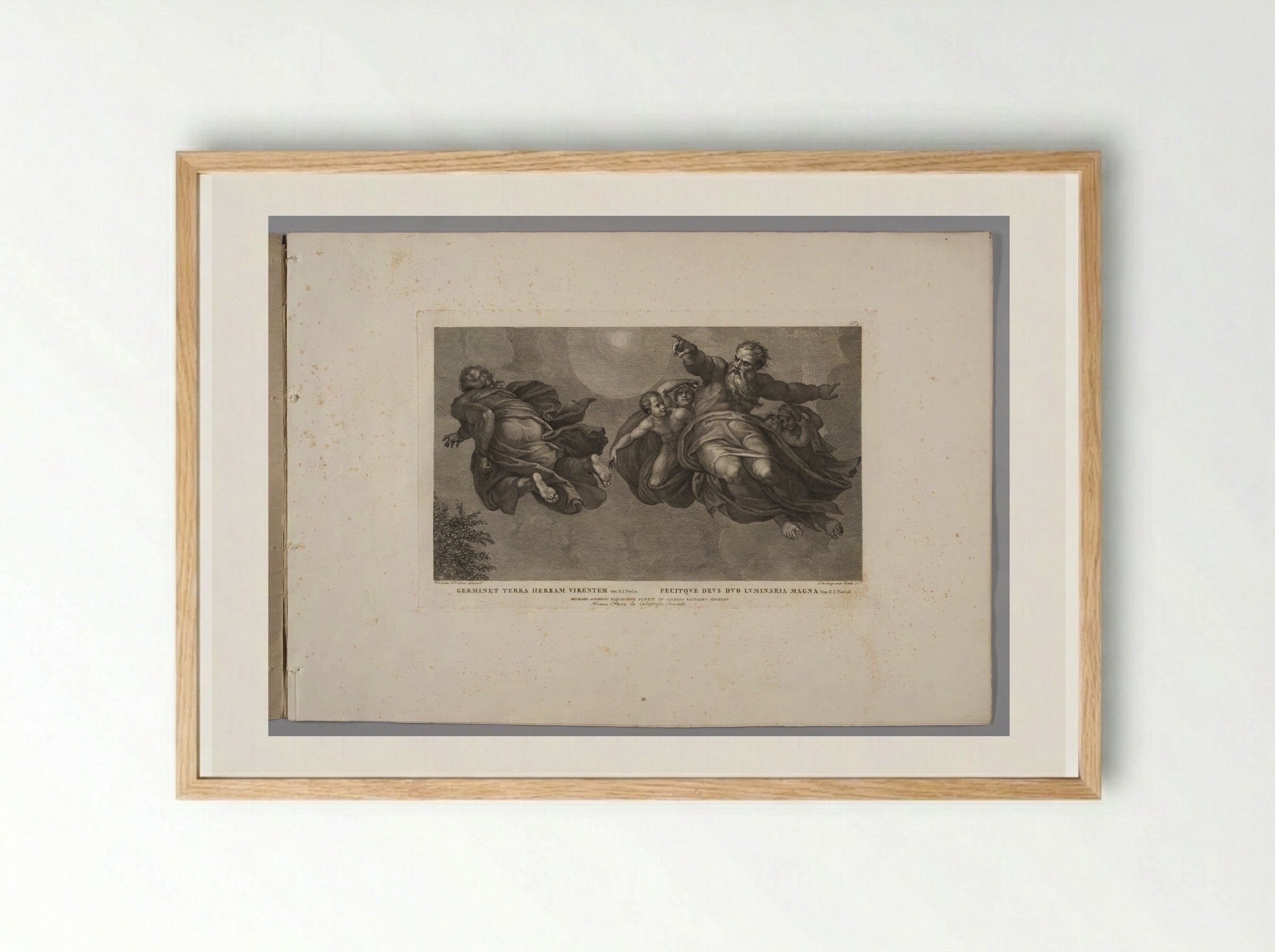 The Creation of the Sun, Moon, and Plants - Domenico Cunego - Framed Print Wood