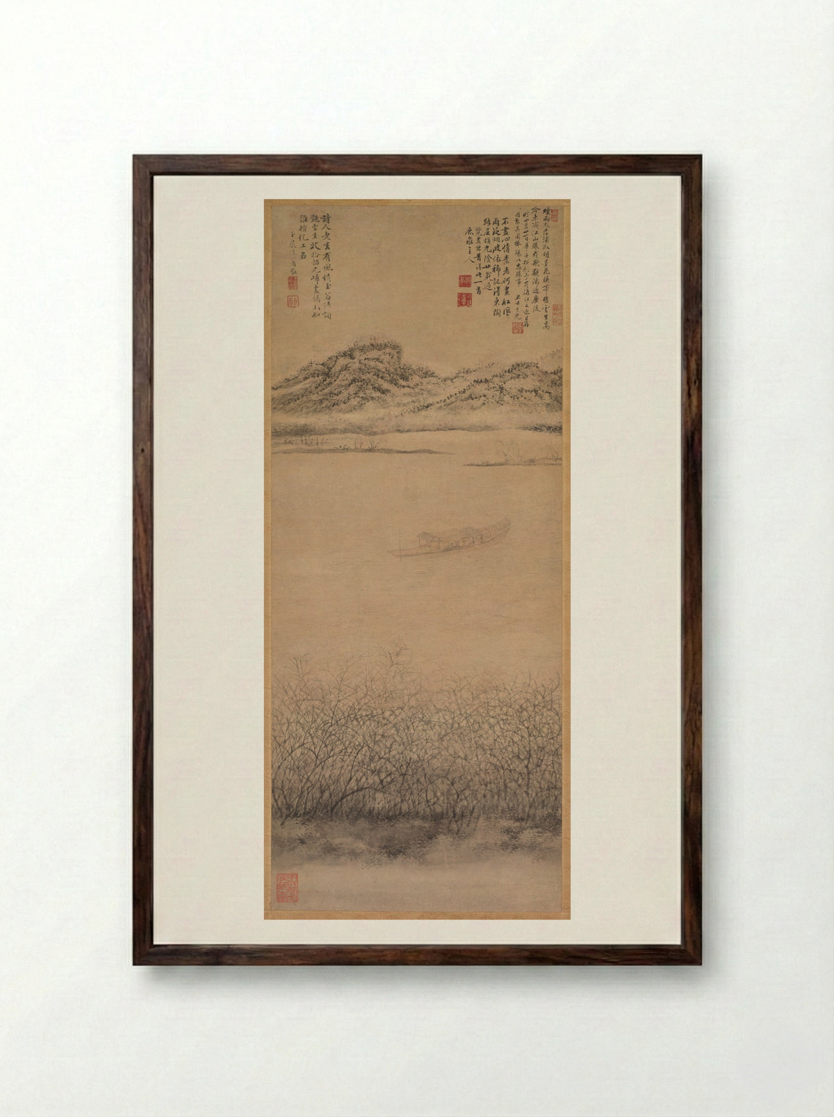 The Crossing of the Yangzi River - Shang Rui - Framed Print Dark Wood