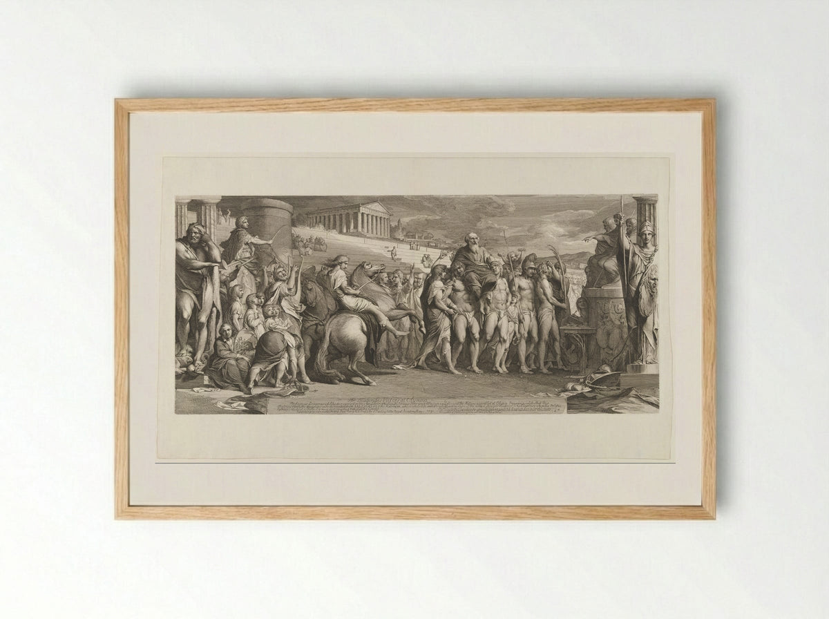 The Crowning of the Victors at Olympia - James Barry - Framed Print Wood