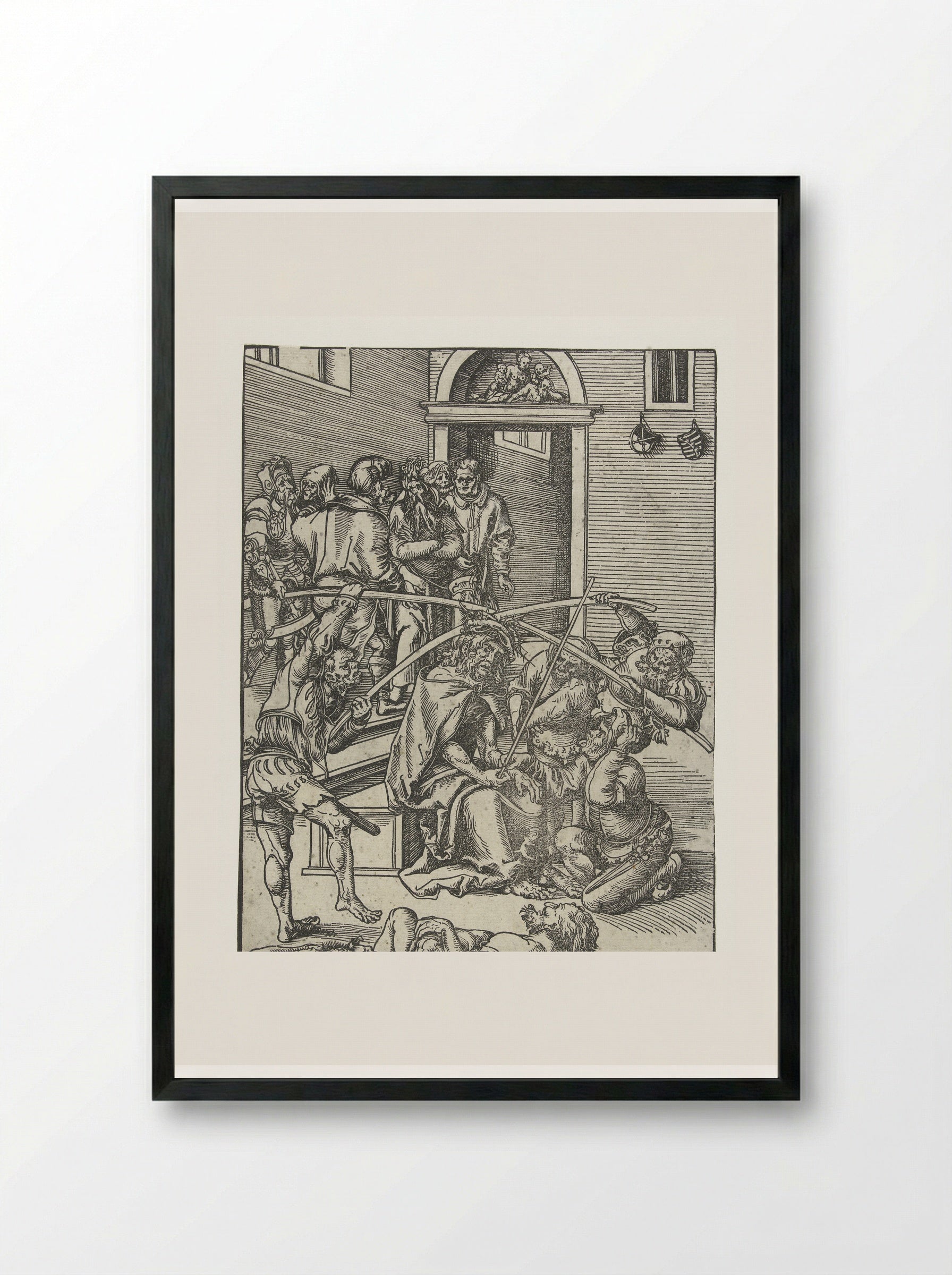 The Crowning with Thorns - Lucas Cranach the Elder - Framed Print Black