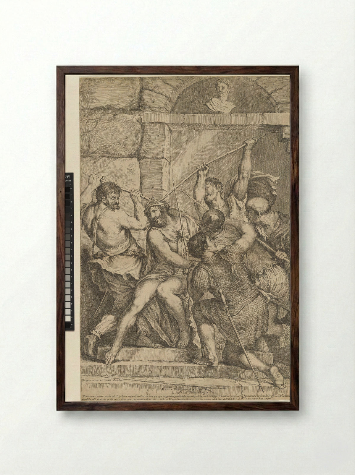 The Crowning with Thorns - Luigi Pellegrino Scaramuccia - Framed Print Dark Wood