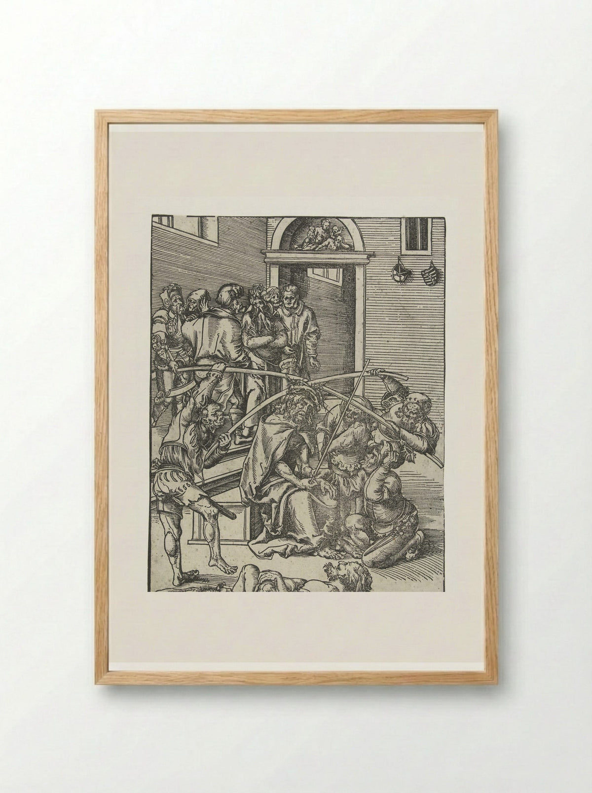 The Crowning with Thorns - Lucas Cranach the Elder - Framed Print Wood