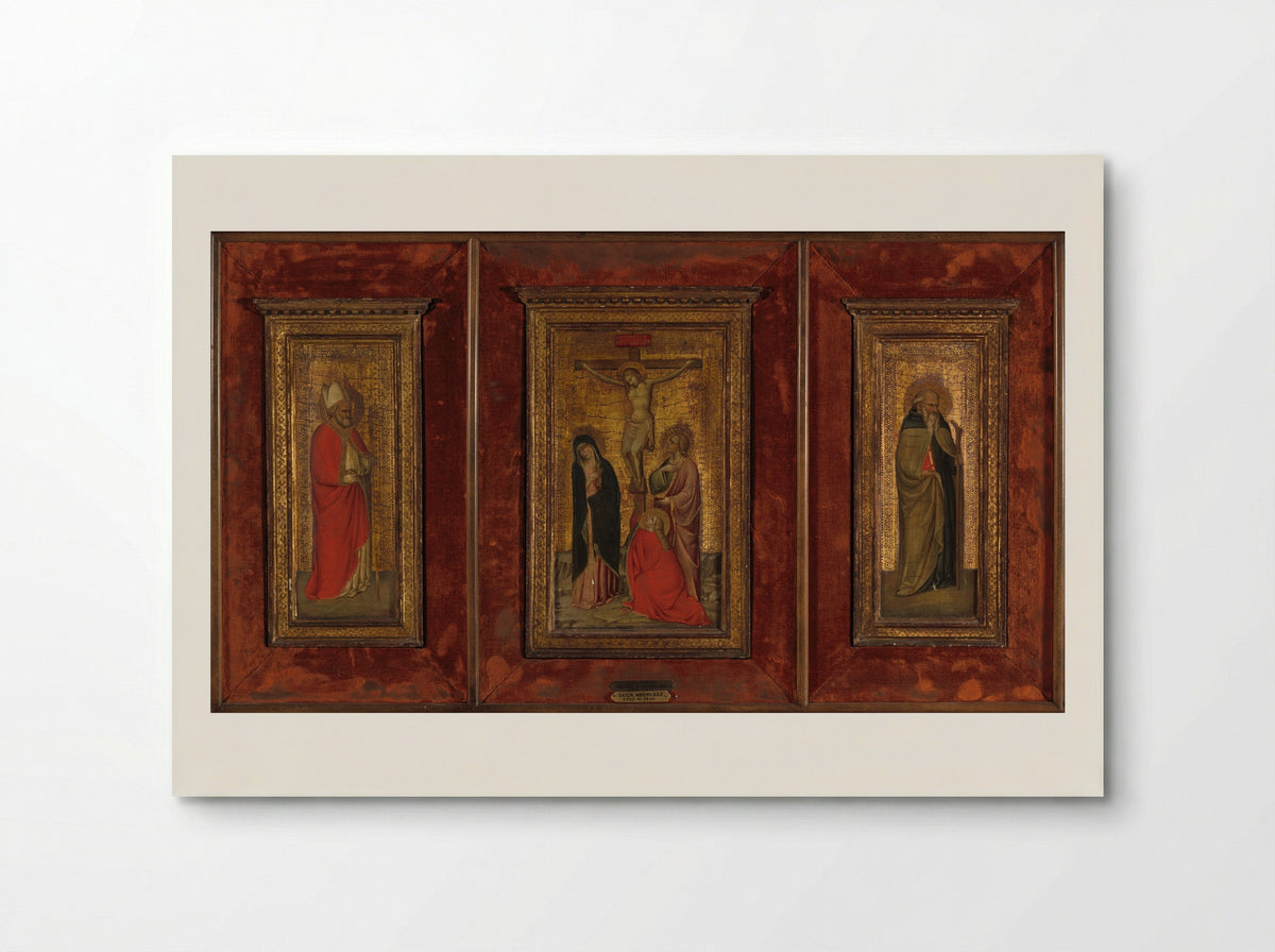 The Crucifixion, Saint Anthony Abbot and Saint Nicholas - Lorenzo di Niccolò - Poster