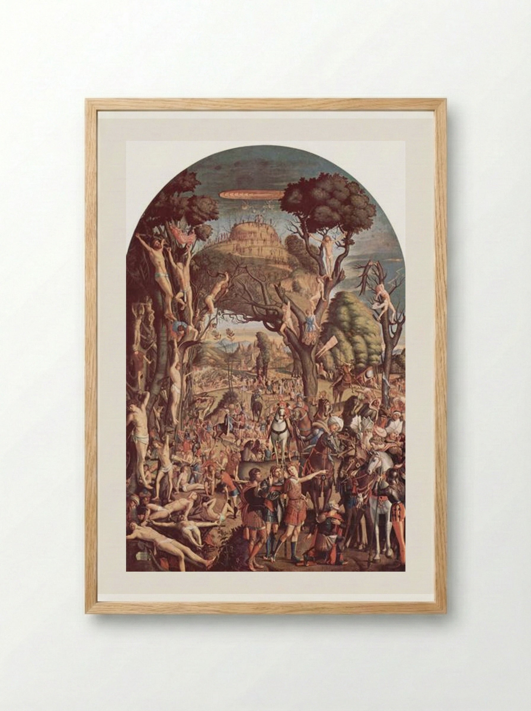 The Crucifixion and the Glorification of the Ten Thousand Martyrs on Mount Ararat - Vittore Carpaccio - Framed Print Wood