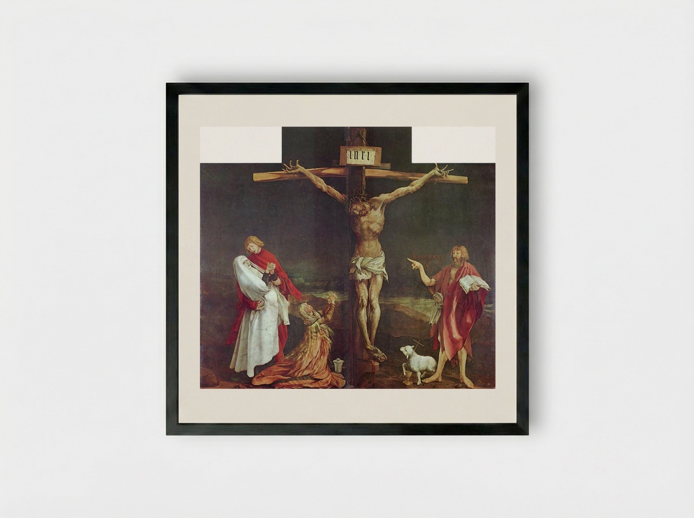 The Crucifixion (from the Isenheim Altarpiece) - Matthias Grünewald - Framed Print Black
