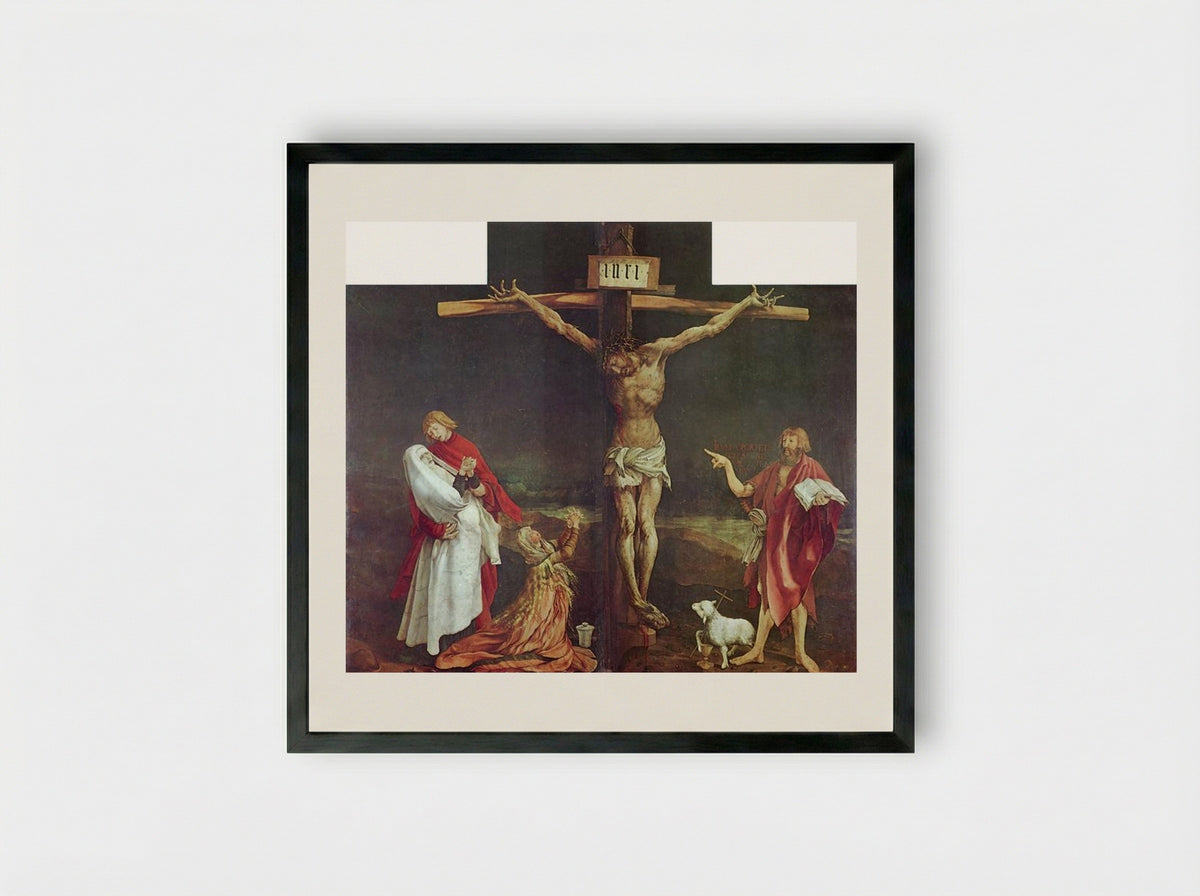 The Crucifixion (from the Isenheim Altarpiece) - Matthias Grünewald - Framed Print Black