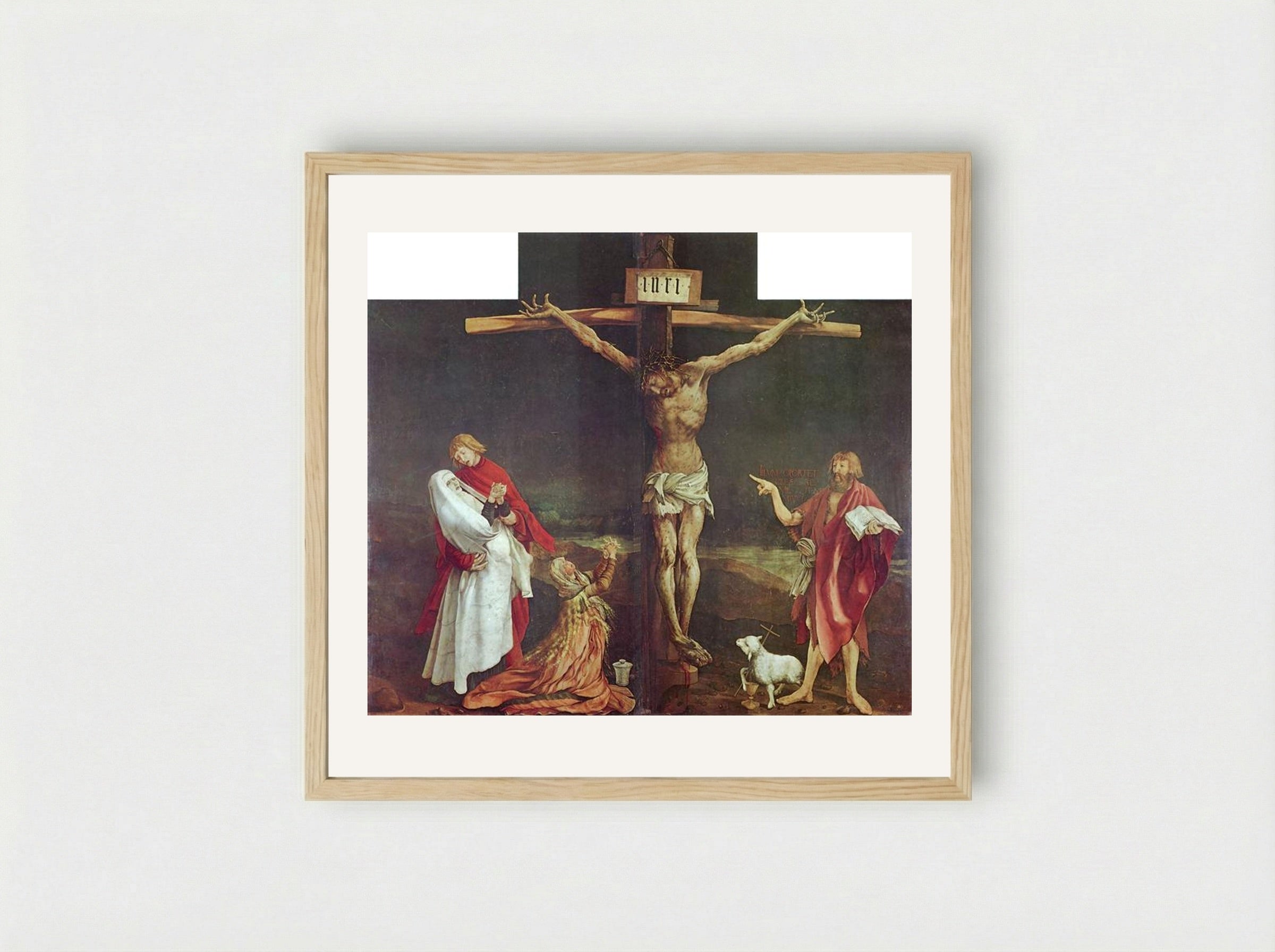 The Crucifixion (from the Isenheim Altarpiece) - Matthias Grünewald - Framed Print Wood