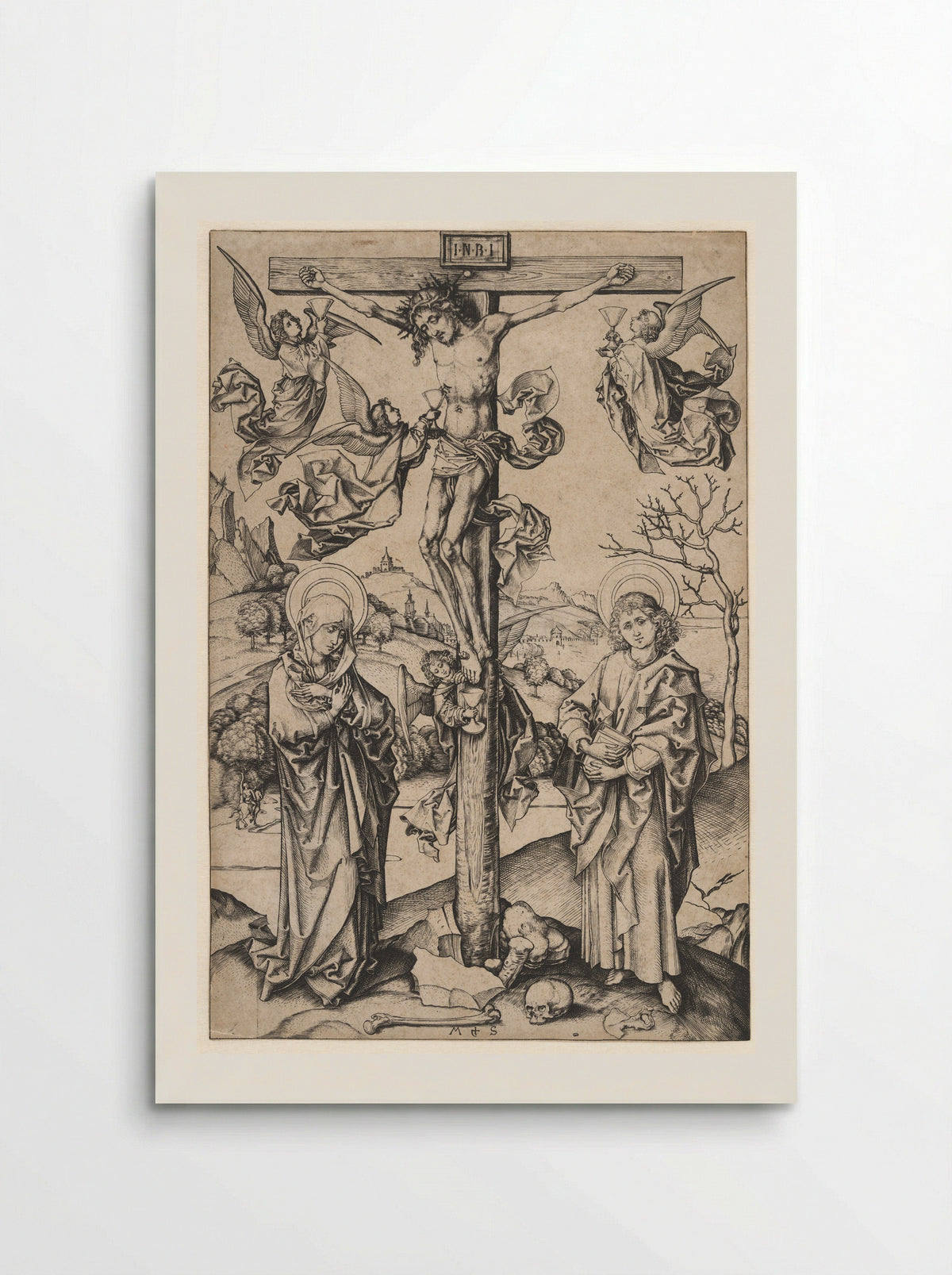 The Crucifixion with Four Angels - Martin Schongauer - Poster