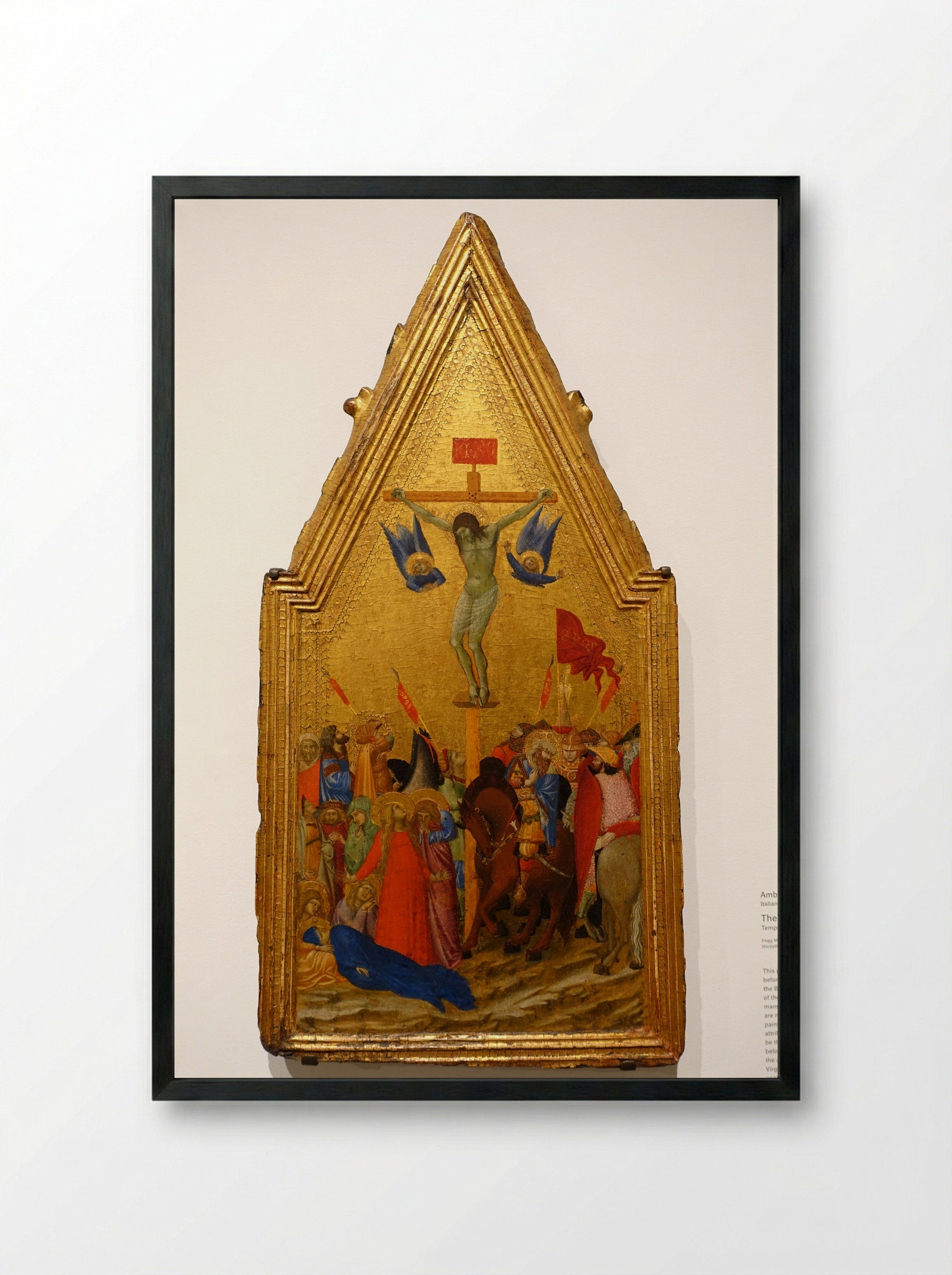 The Crucifixion - Ambrogio Lorenzetti - Framed Print Black