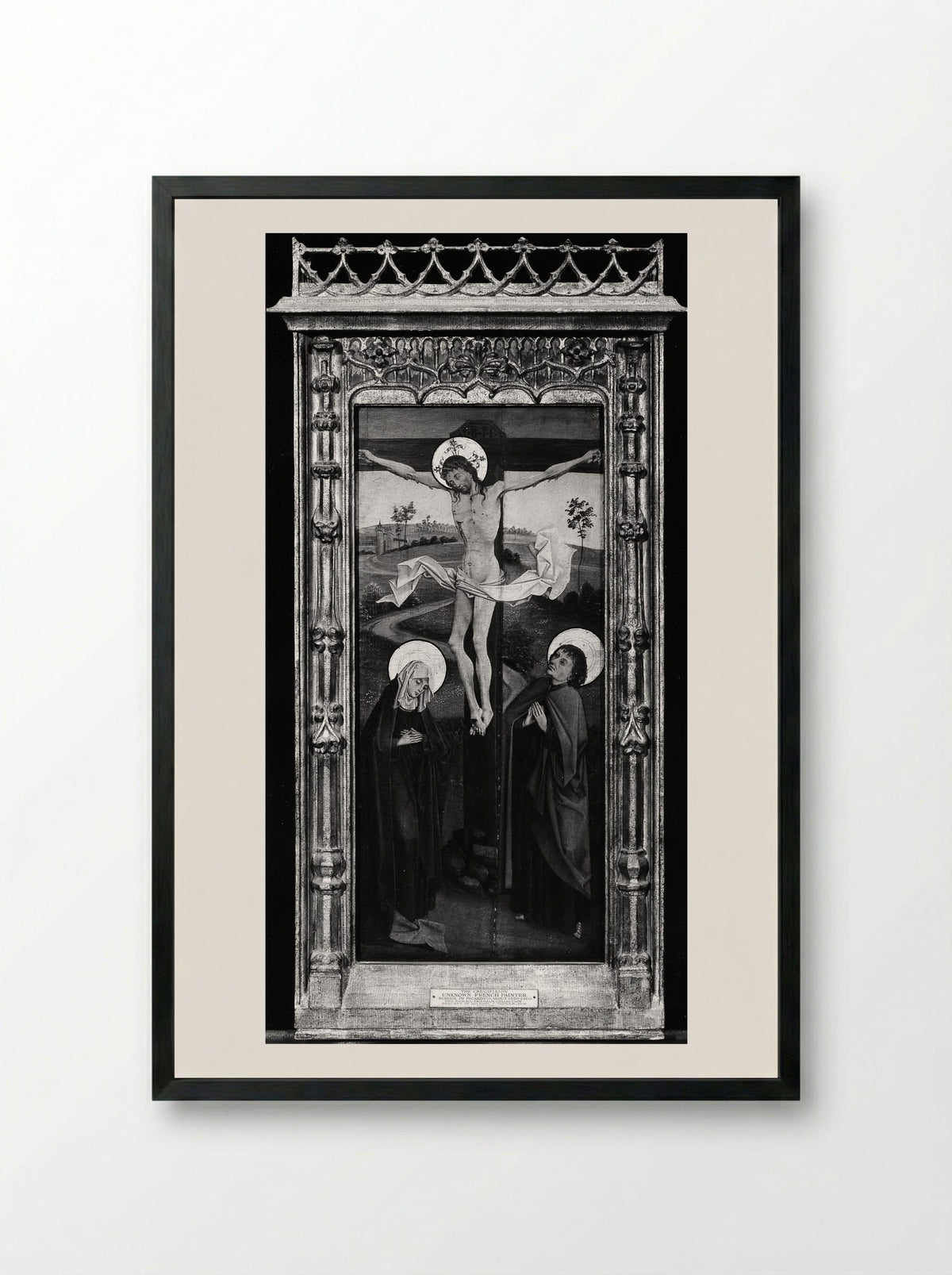 The Crucifixion - Northern French Painter - Framed Print Black