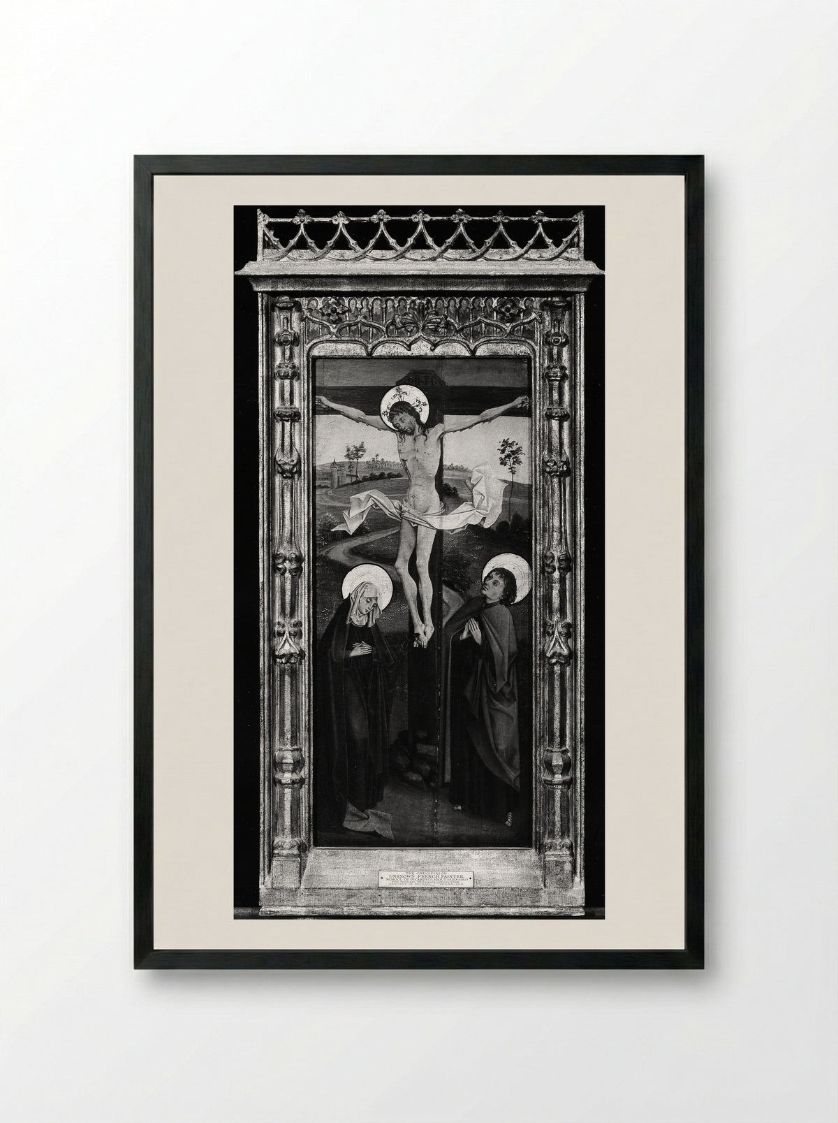 The Crucifixion - Northern French Painter - Framed Print Black