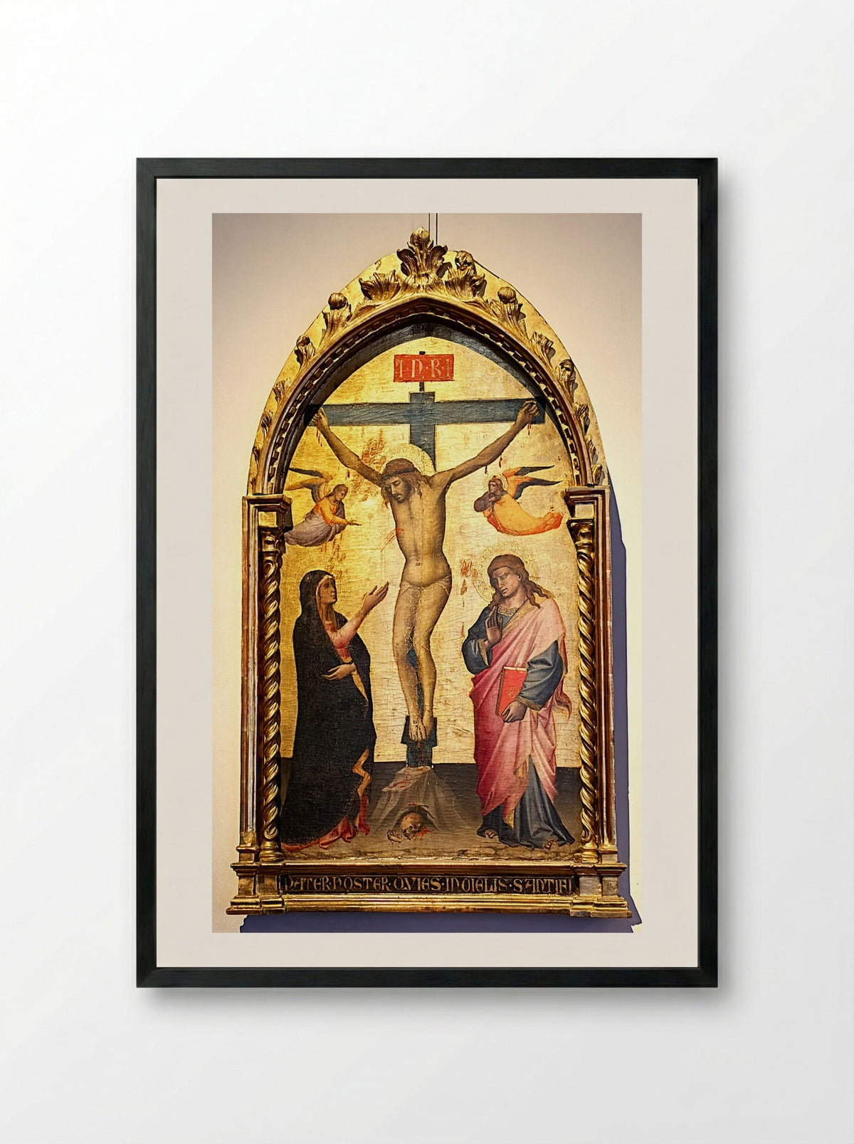 The Crucifixion - Niccolò di Pietro Gerini - Framed Print Black