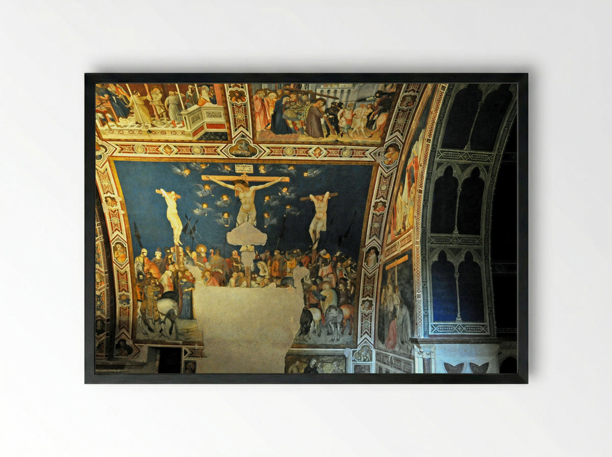 The Crucifixion - Pietro Lorenzetti - Framed Print Black
