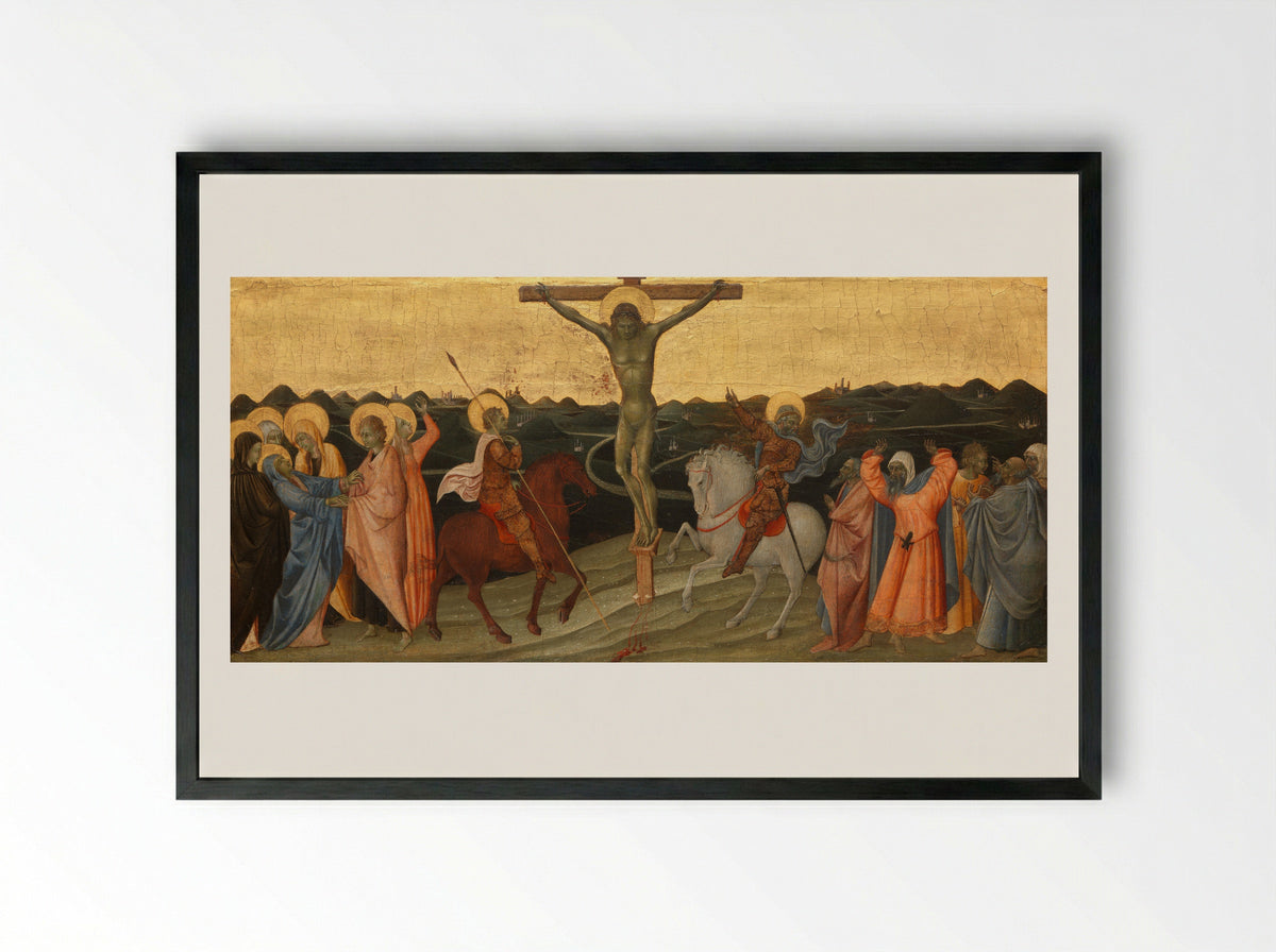 The Crucifixion - Giovanni di Paolo di Grazia - Framed Print Black