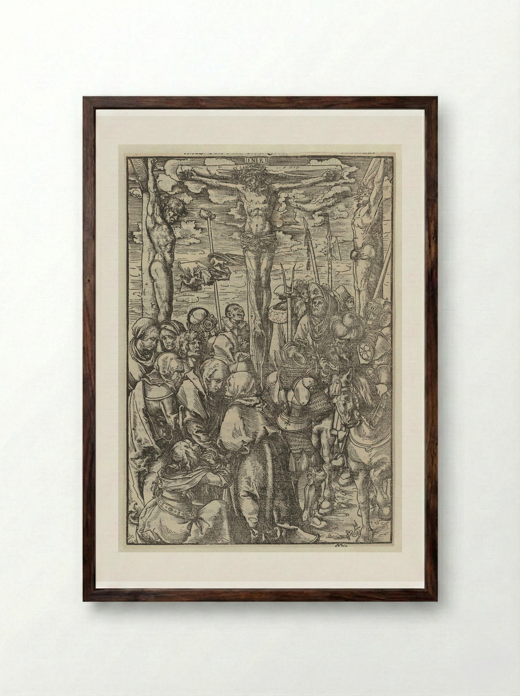 The Crucifixion - Lucas Cranach the Elder - Framed Print Dark Wood