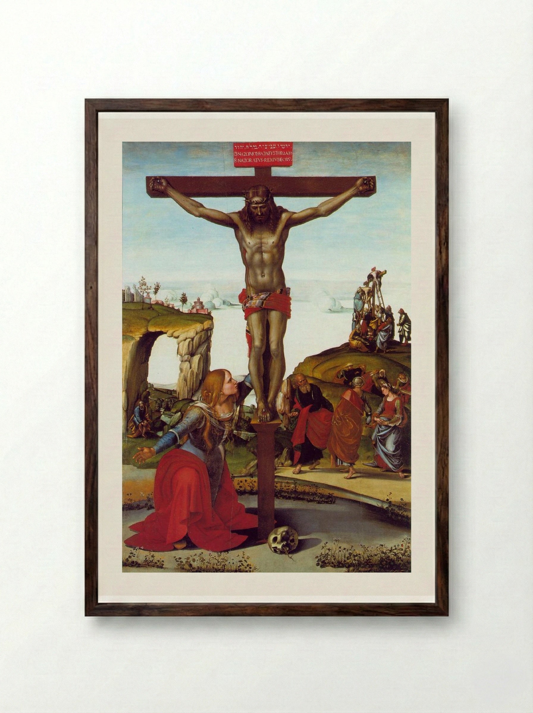 The Crucifixion - Luca Signorelli - Framed Print Dark Wood