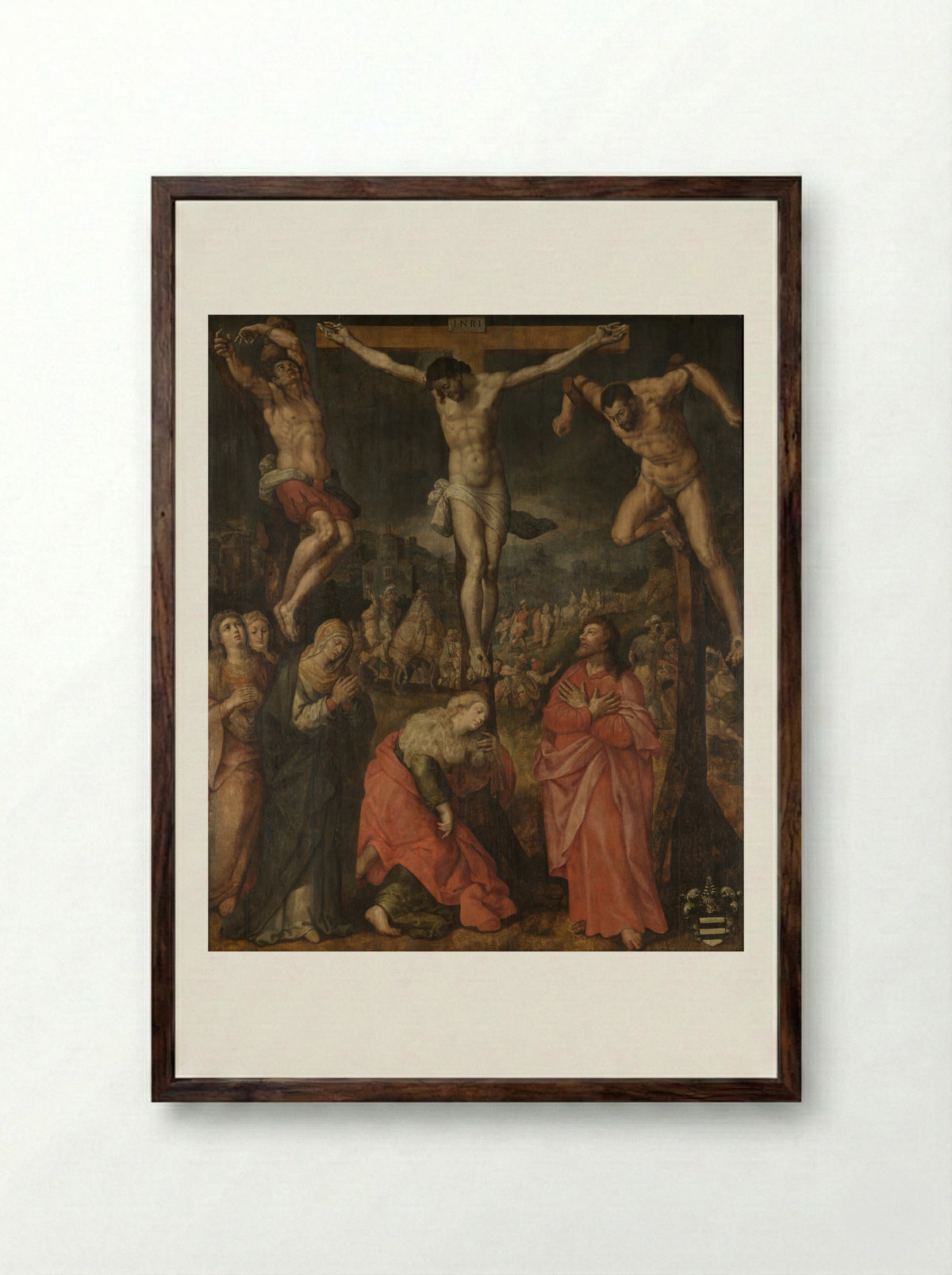 The Crucifixion - Jan Snellinck (I) - Framed Print Dark Wood