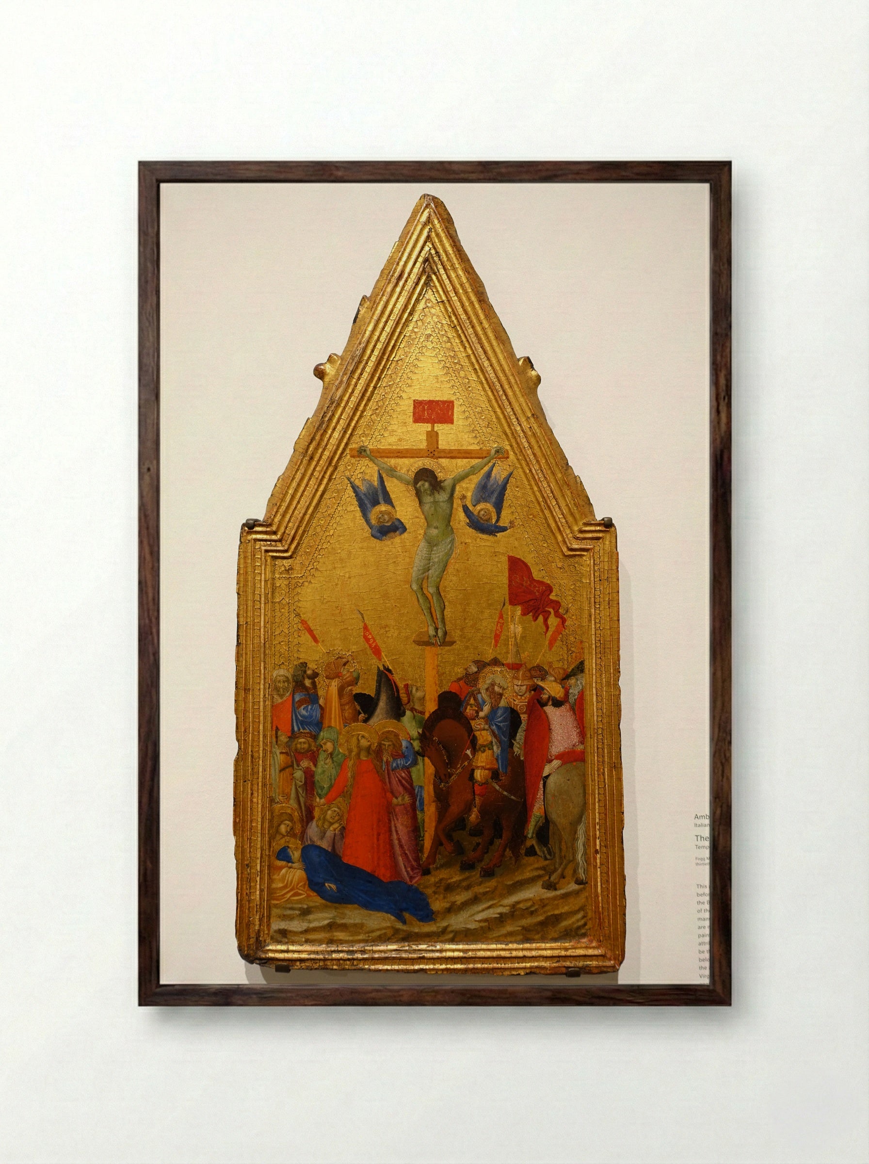 The Crucifixion - Ambrogio Lorenzetti - Framed Print Dark Wood