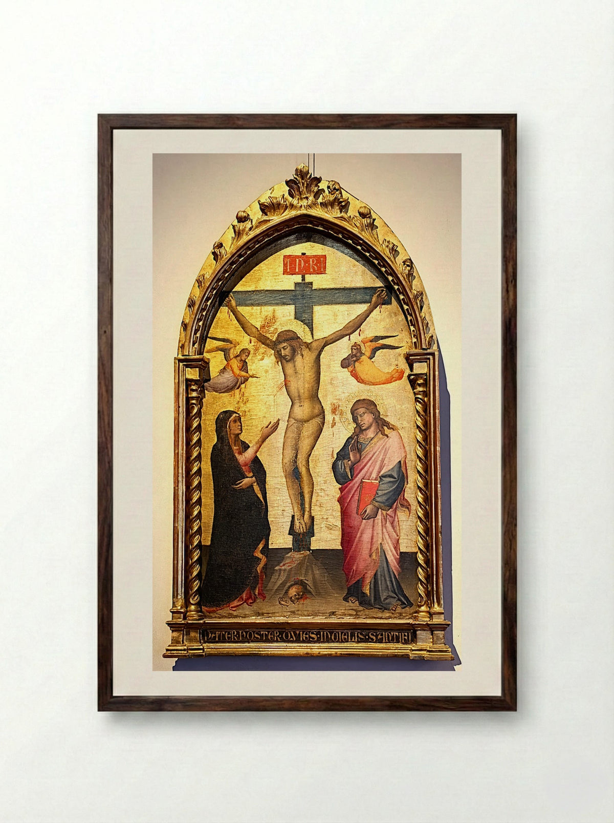 The Crucifixion - Niccolò di Pietro Gerini - Framed Print Dark Wood