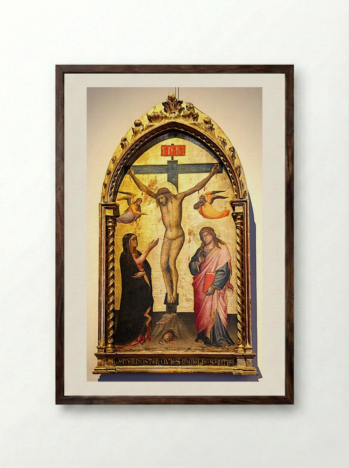 The Crucifixion - Niccolò di Pietro Gerini - Framed Print Dark Wood