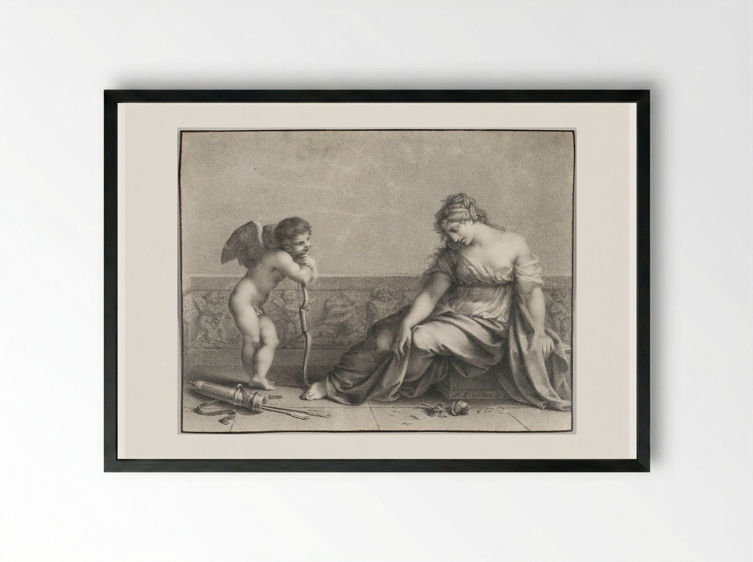 The Cruel One Laughs at the Tears Which It Causes To Be Shed - Pierre-Paul Prud'hon - Framed Print Black