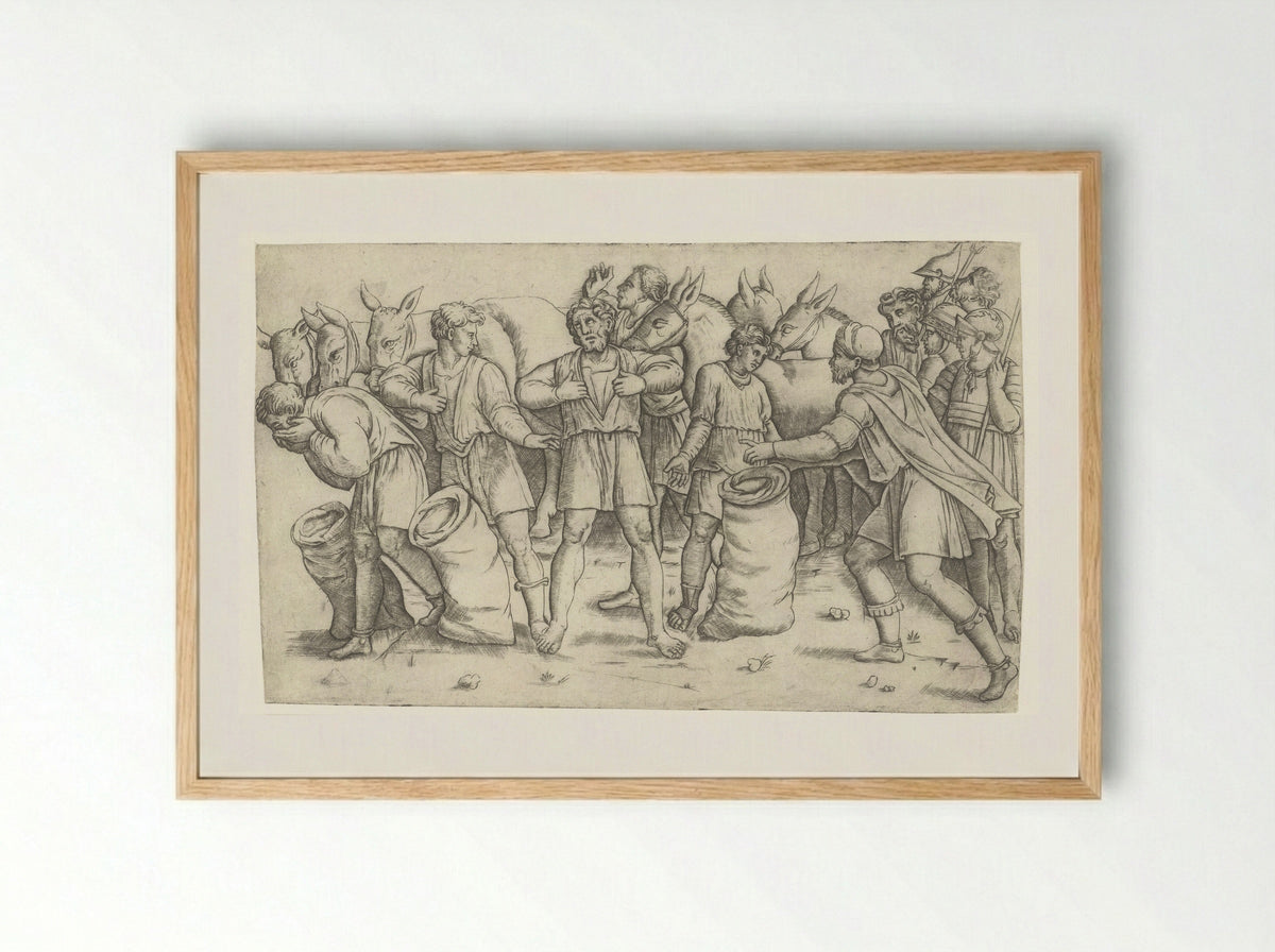 The Cup of Joseph Found in Benjamin's Sack - Giovanni Antonio da Brescia - Framed Print Wood