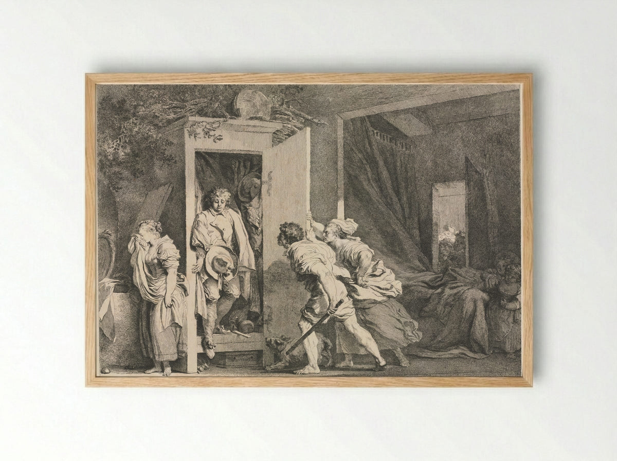The Cupboard - Jean-Honoré Fragonard - Framed Print Wood