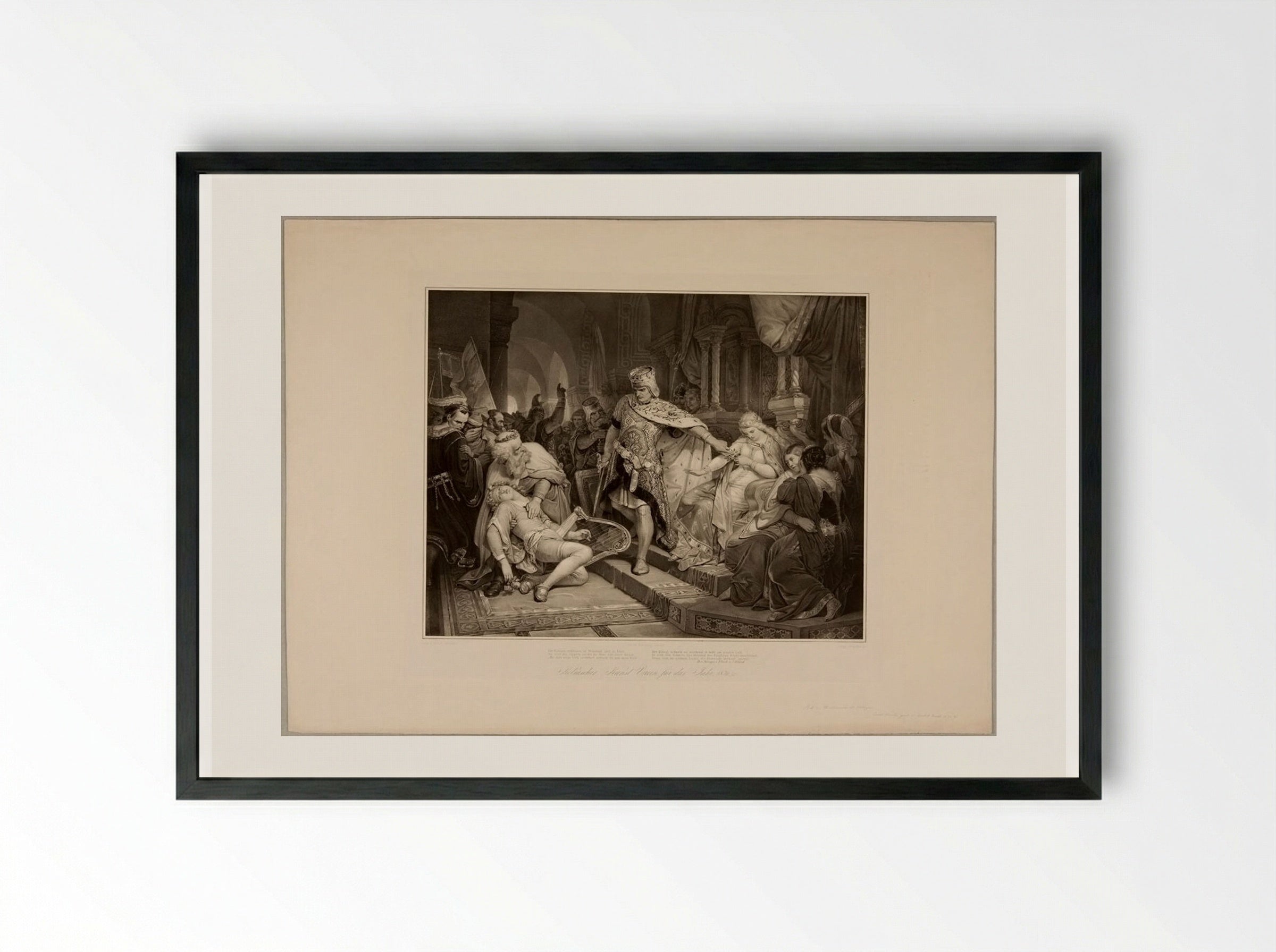 The Curse of the Bard - Franz Hanfstaengl - Framed Print Black