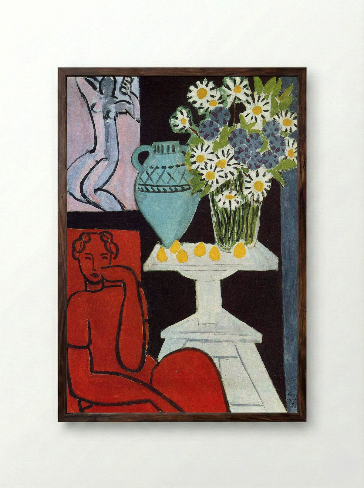 The Daisies - Henri Matisse - Framed Print Dark Wood